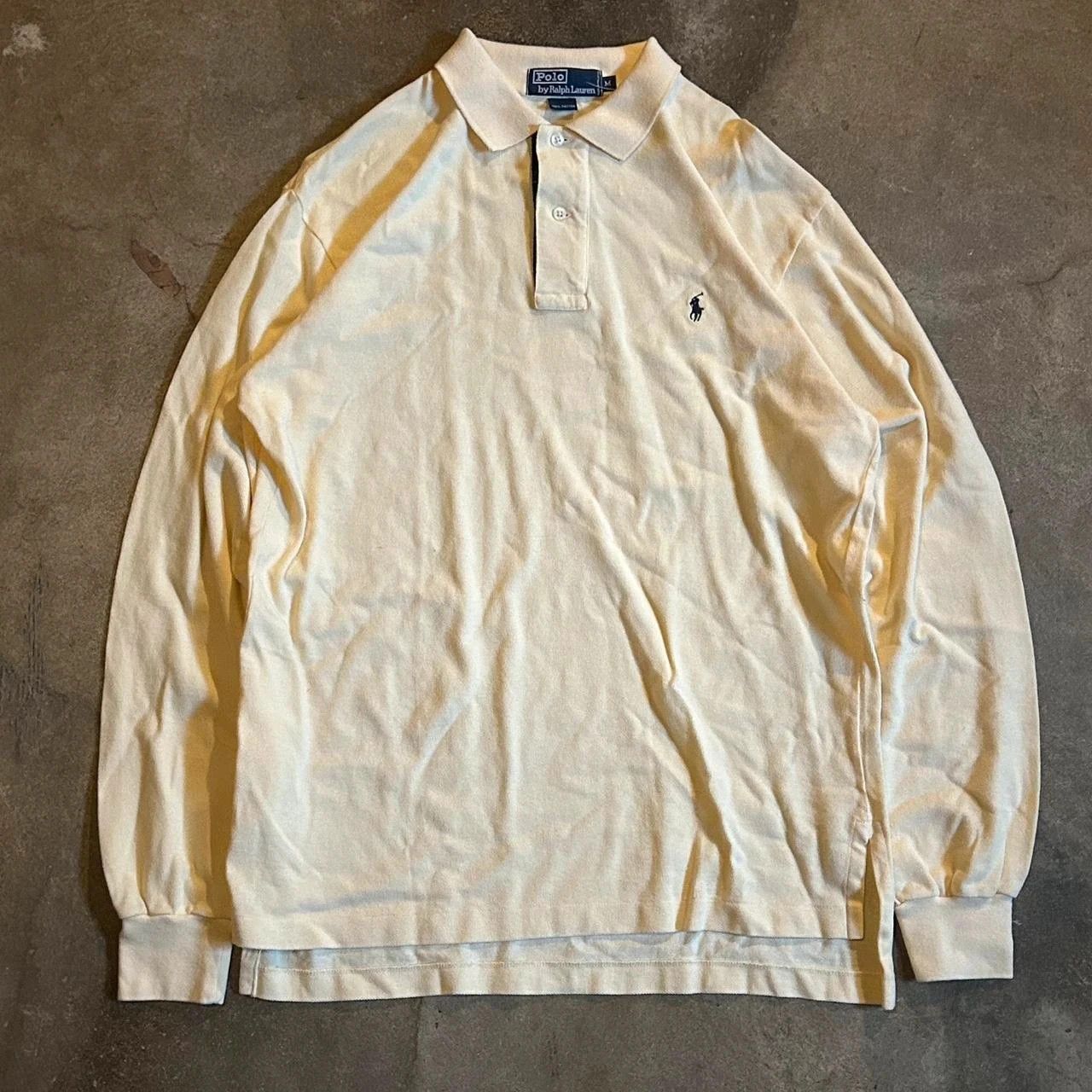 Polo Ralph Lauren Vintage Cream Polo Ralph Lauren long sleeve polo shirt Size US M / EU 48-50 / 2 - 2 Thumbnail