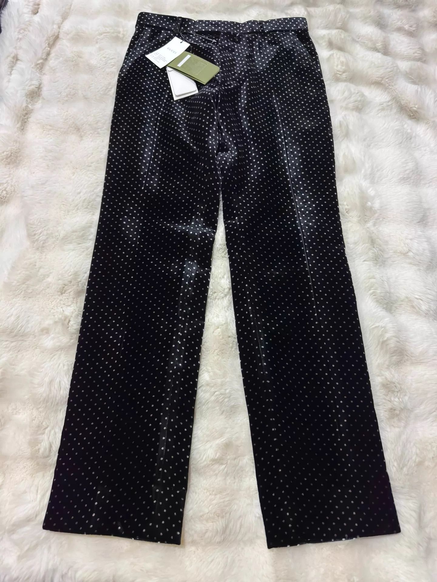 Gucci Men's Velvet Polka Dot Trousers Size 46