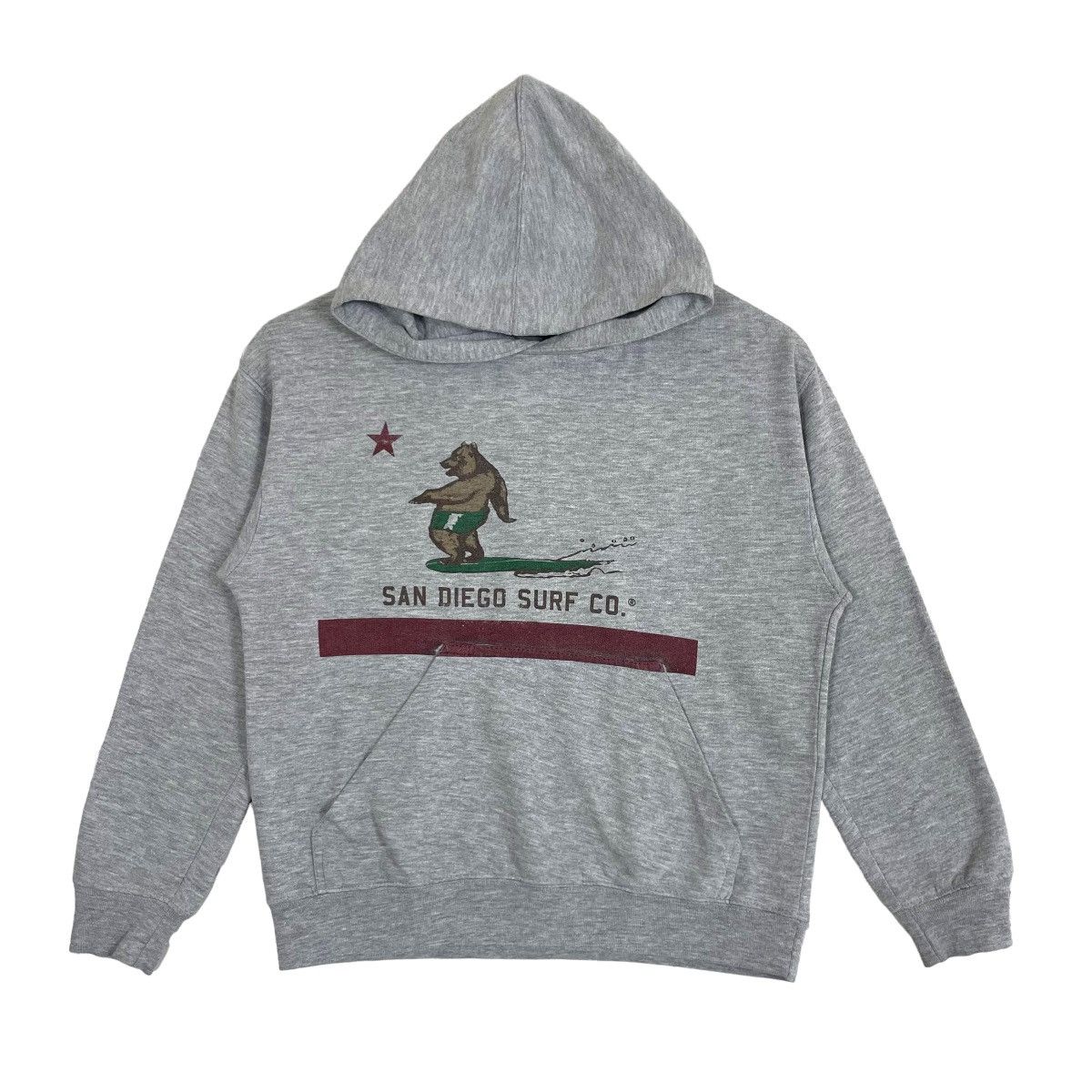 image of Alice San Diego x Surf Style San Diego Sweatshirt Hoodie Surf Design Hawaiian Hoodie in Grey (Size 