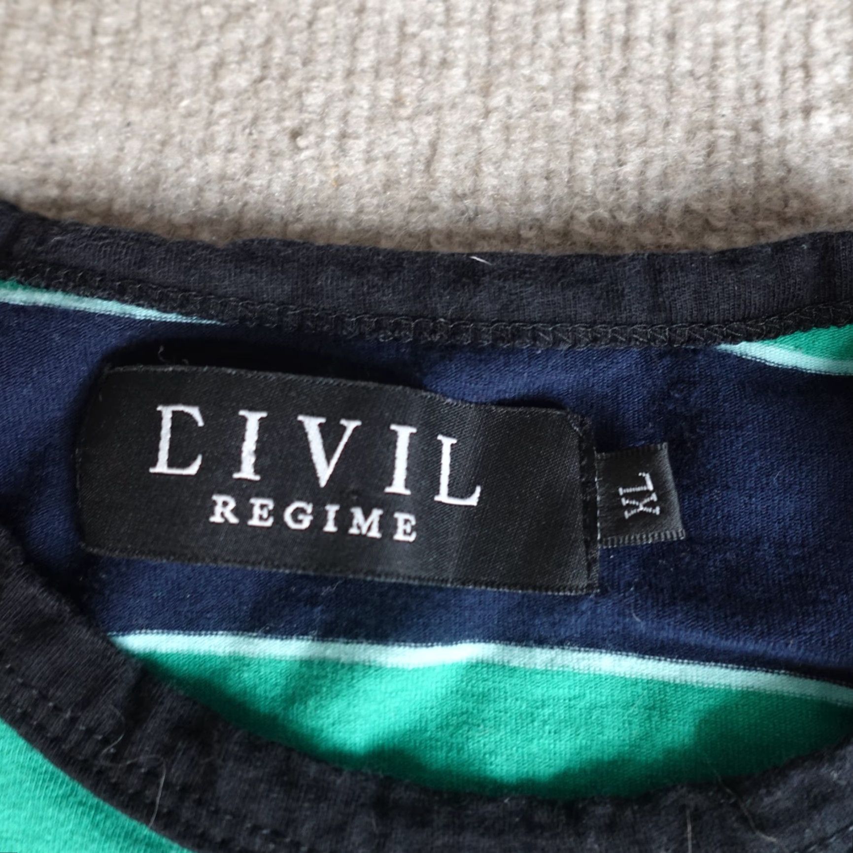 Vintage Civil Regime Mens Shirt XL Blue Striped Embroidered Los Angeles Size US XL / EU 56 / 4 - 5 Thumbnail