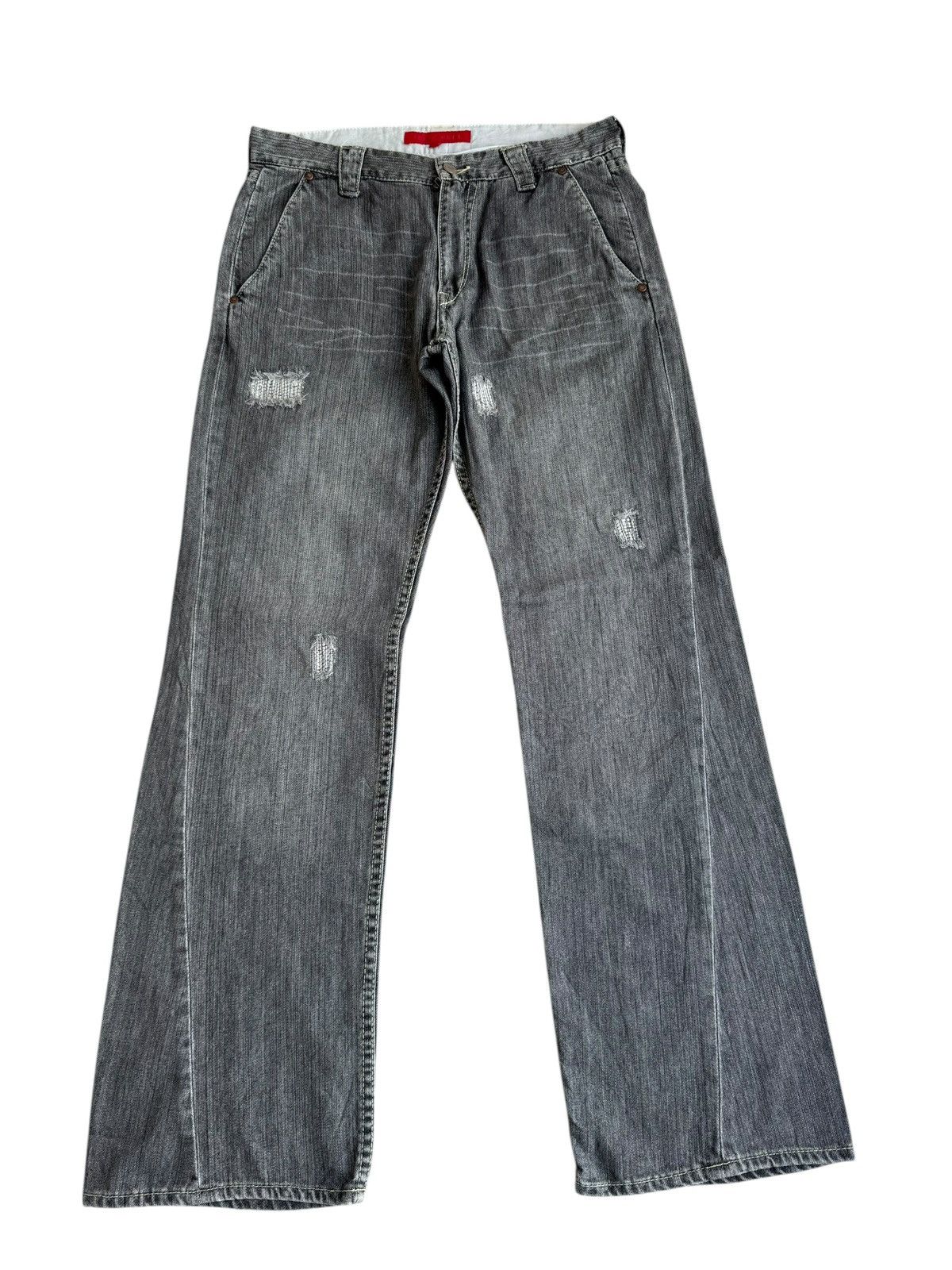 If Six Was Nine × Japanese Brand × Le Grande Bleu (L.G.B.) 🔥Vintage Distressed Y2k Fcuk Jeans Flare Size US 31 - 2 Thumbnail