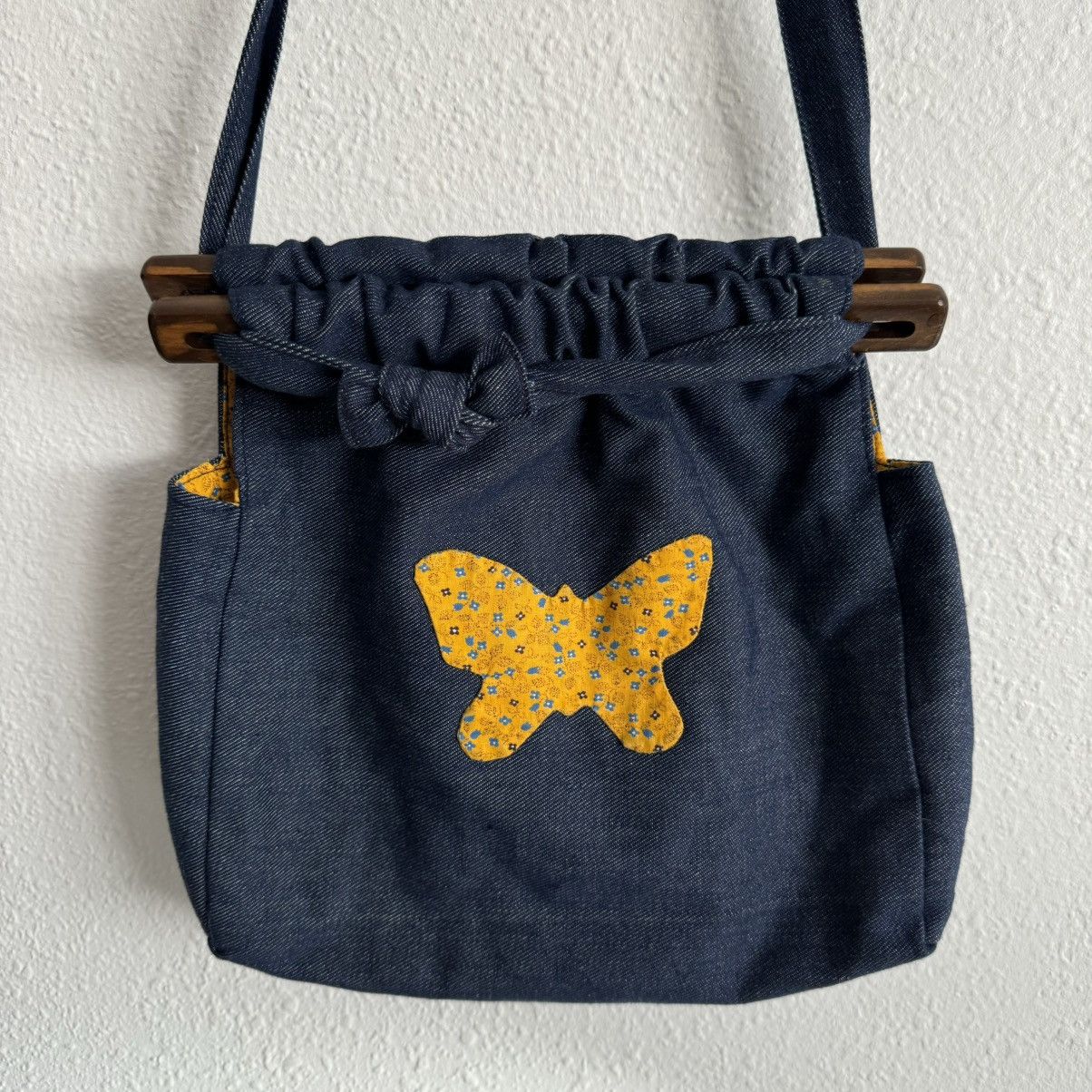Other Vintage Y2K Blue Denim Yellow Butterfly Jean Crossbody Bag Size ONE SIZE - 3 Thumbnail