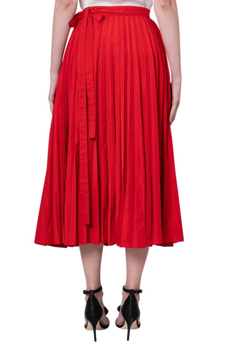 Valentino o1y0326 Midi Skirt in Red Size 26" / US 2 / IT 38 - 4 Thumbnail