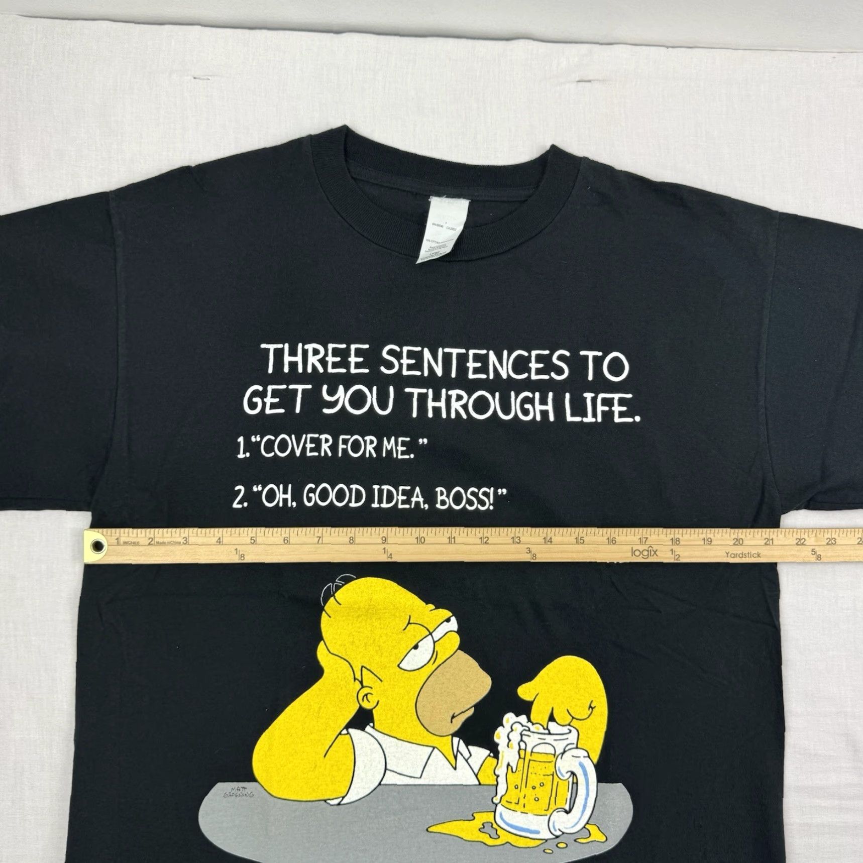 Vintage VINTAGE Fox Homer Simpson Funny T-Shirt Adult Large Black Graphic Print 90s Cartoon Mens Size US L / EU 52-54 / 3 - 7 Thumbnail