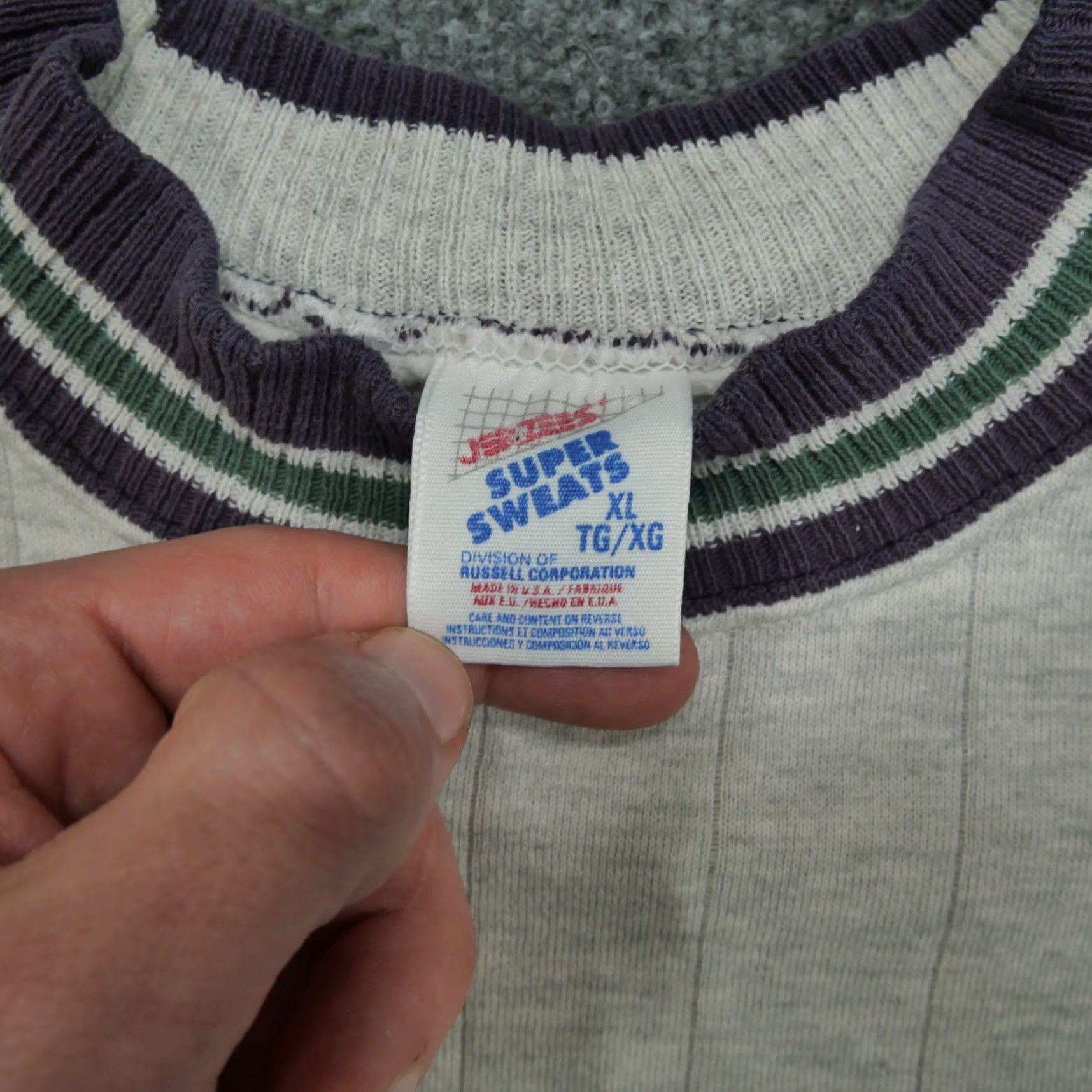 Jerzees VINTAGE JERZEES Sweatshirt Mens XL Gray Purple Pullover 90s Missouri Comfort Crew Neck Logo Size US XL / EU 56 / 4 - 5 Thumbnail