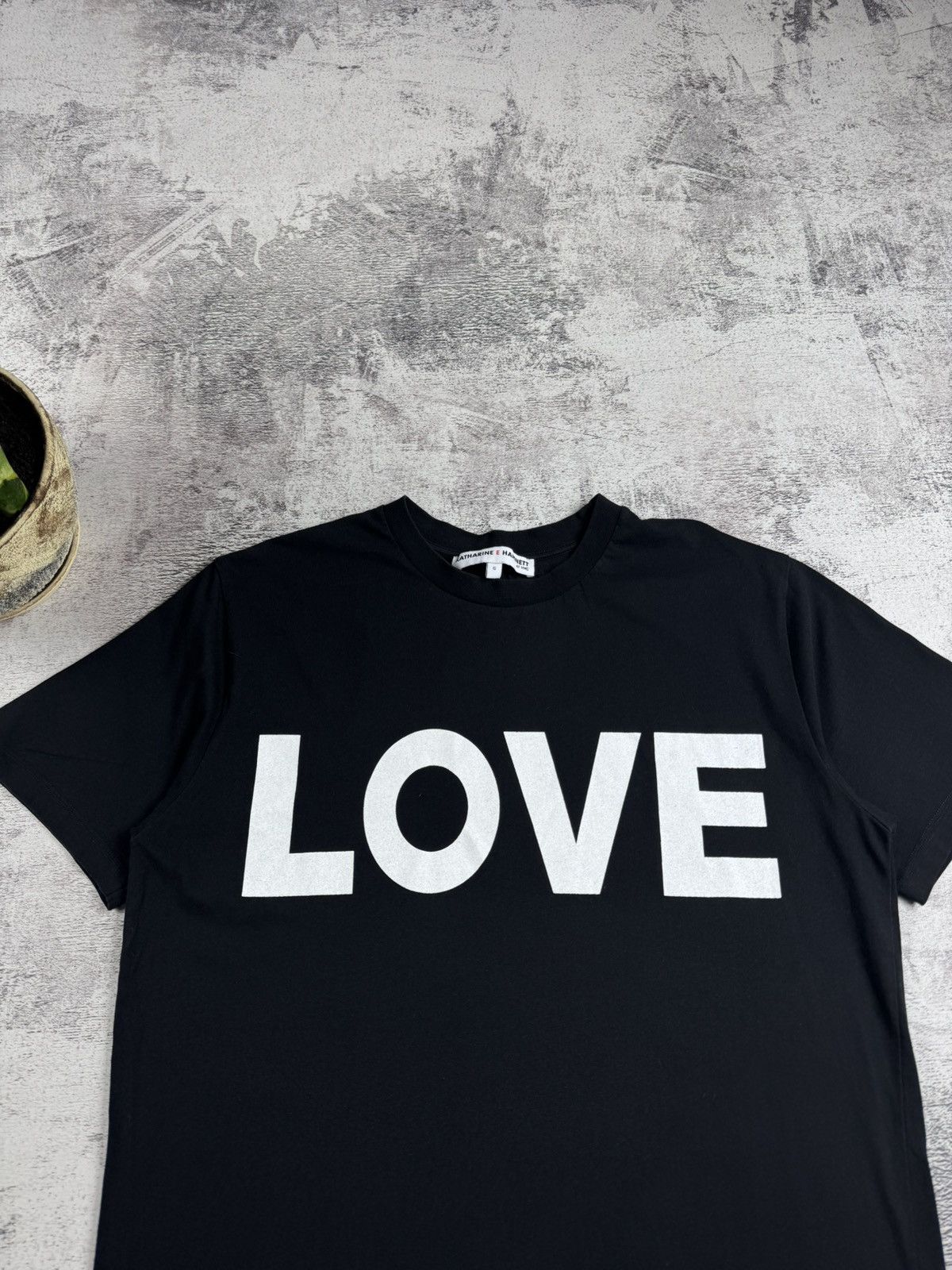 Katharine Hamnett London Katharine E Hamnett Love Men’s Small Black Organic Cotton T Shirt Tee Jersey Size US S / EU 44-46 / 1 - 5 Thumbnail