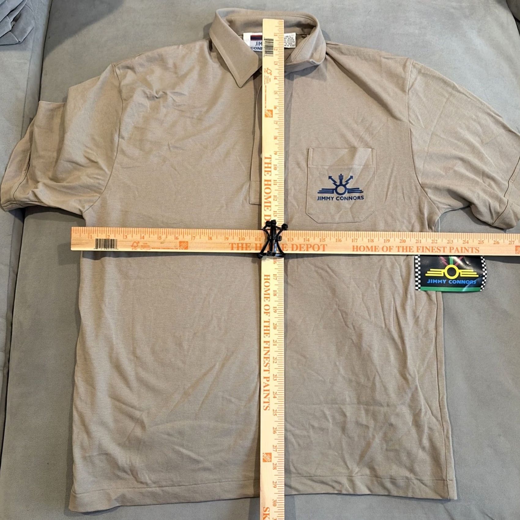 Vintage VINTAGE Jimmy Connors Polo Shirt Men's Large Khaki Short Sleeve Golf Knit Cotton Polyester Logo Tennis 90s Retro Outdoor Sports Size US L / EU 52-54 / 3 - 5 Thumbnail