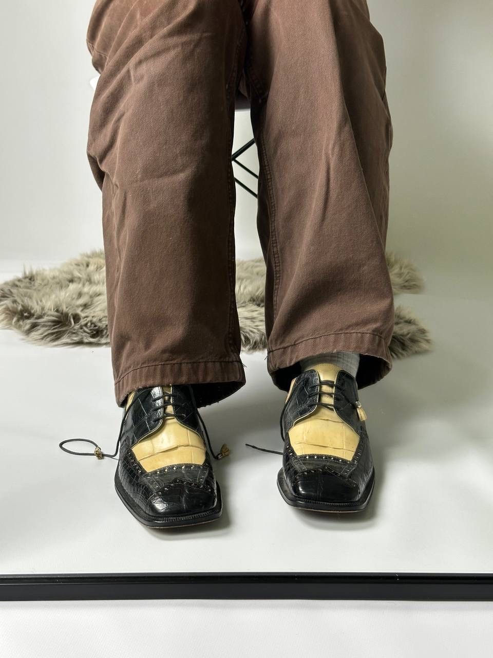 Leather × Vintage Vintage Crocodile Skin Leather Shoes Size US 12 / EU 45 - 2 Thumbnail