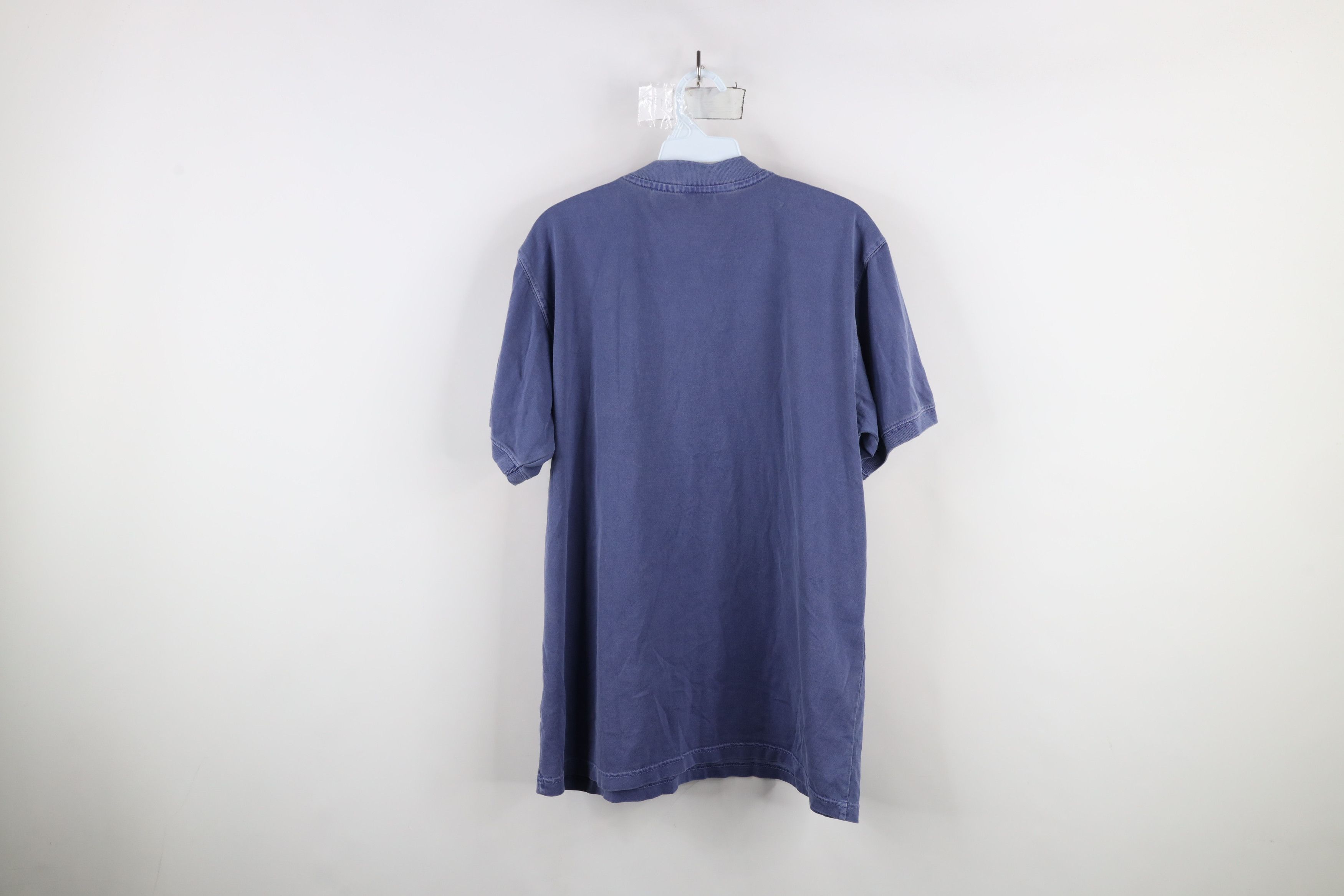 Eddie Bauer × Vintage Vintage 90s Eddie Bauer Blank Stonewash Henley T-Shirt Blue Size US S / EU 44-46 / 1 - 10 Thumbnail