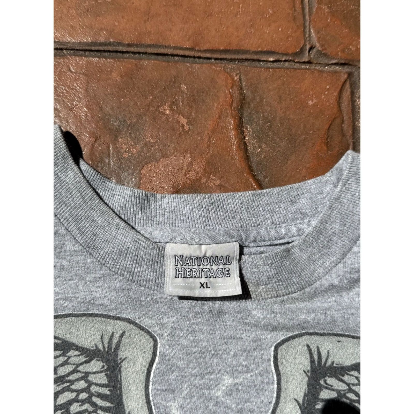 Vintage VINTAGE Y2K Mustang Eagle T-Shirt XL Graphic Muscle Car Eagle National Heritage Mens Cotton Graphic Print Crew Neck Short Sleeve Gray Size US XL / EU 56 / 4 - 2 Thumbnail