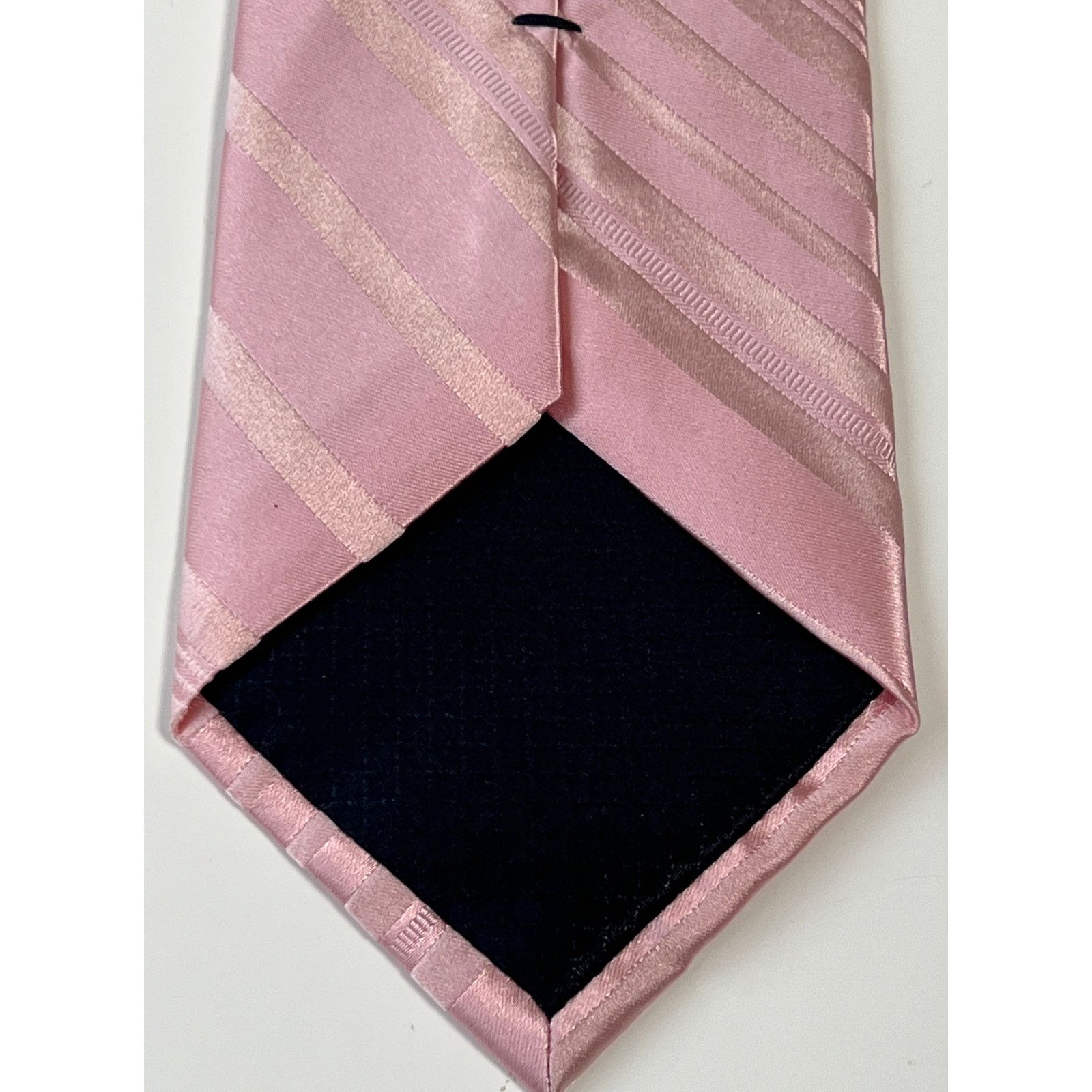 Jones New York Jones New York Men's Pink Striped 100% Silk Necktie Neck Tie Size ONE SIZE - 2 Thumbnail