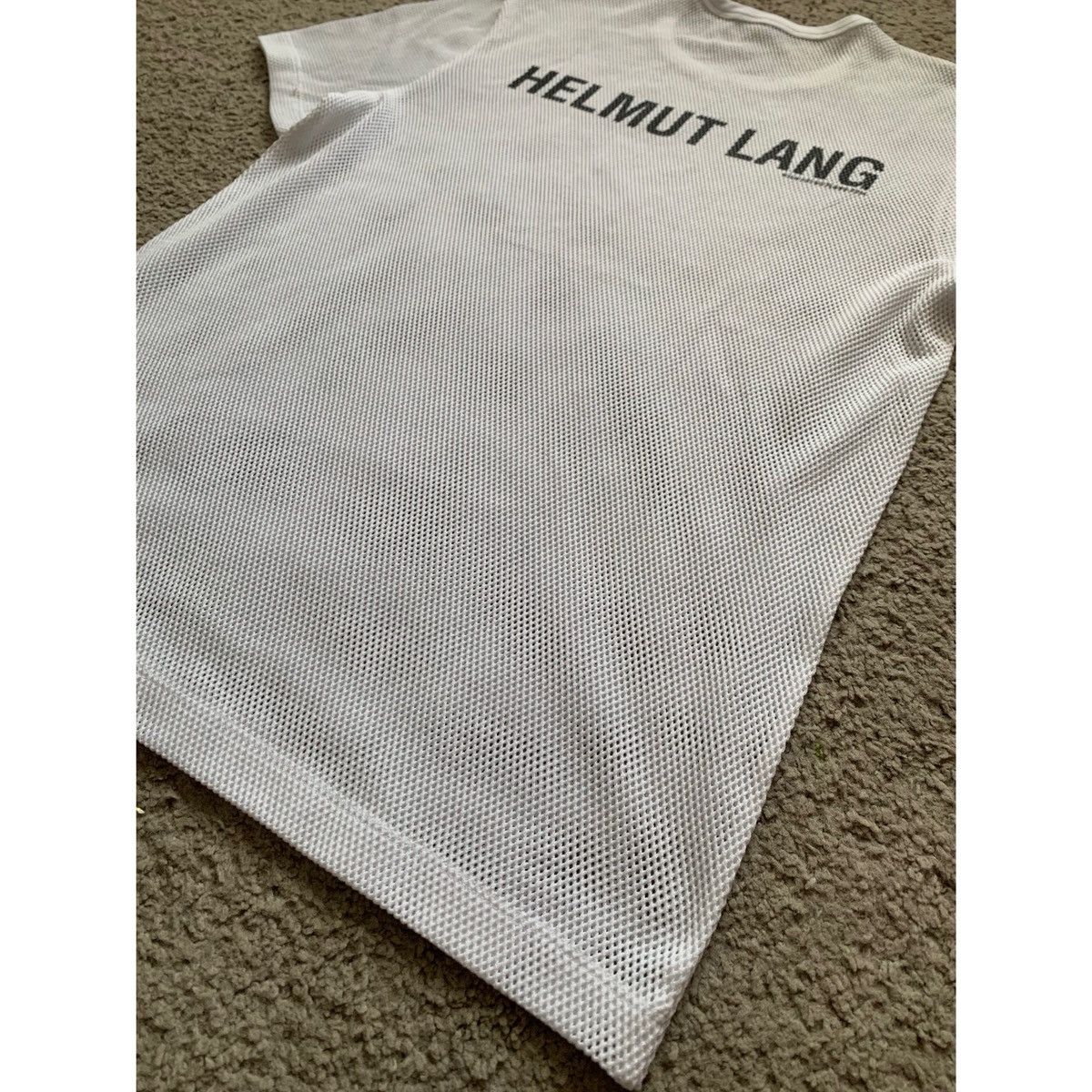 Helmut Lang HELMUT LANG WHITE LOGO MESH TOP Size US M / EU 48-50 / 2 - 13 Thumbnail