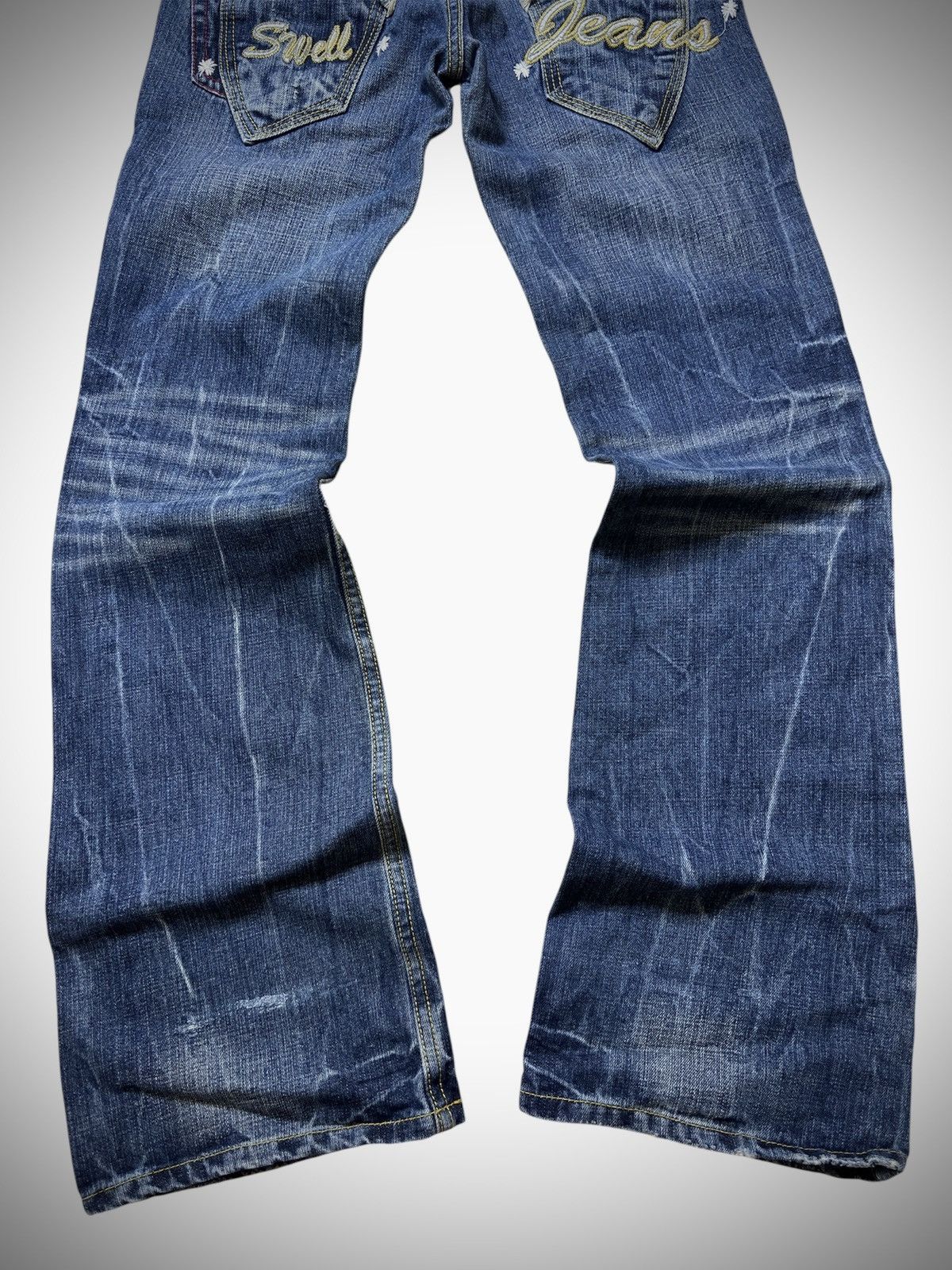 Japanese Brand 2000’s Swell Jeans - Embroidery Clawmark Flared Jeans Size US 29 - 2 Thumbnail