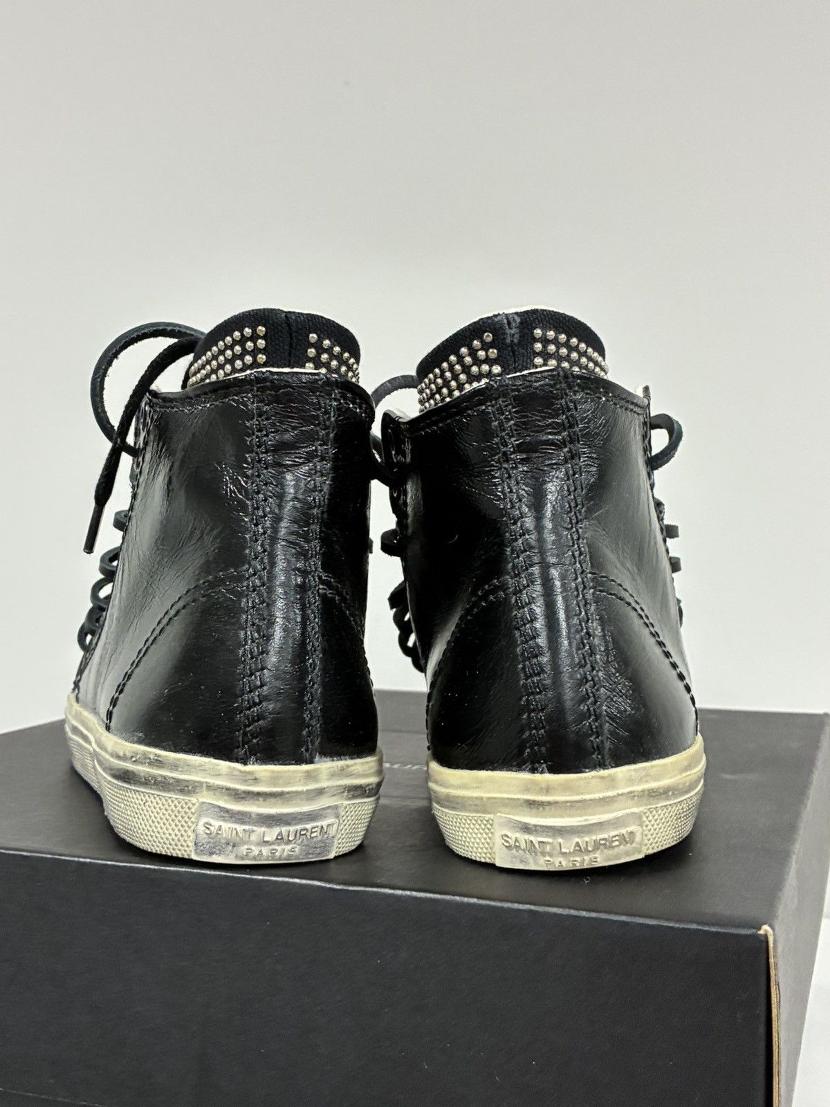 Saint Laurent Paris Double Studded High Top Sneaker EU 35 USA 5 Size US 5 / IT 35 - 9 Thumbnail