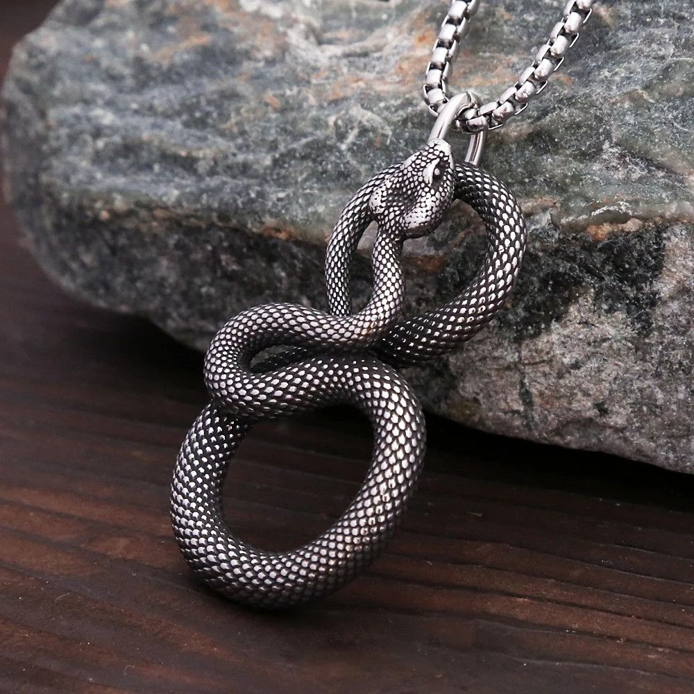 Vintage Snake for Men Pendant Necklace Size ONE SIZE - 5 Thumbnail