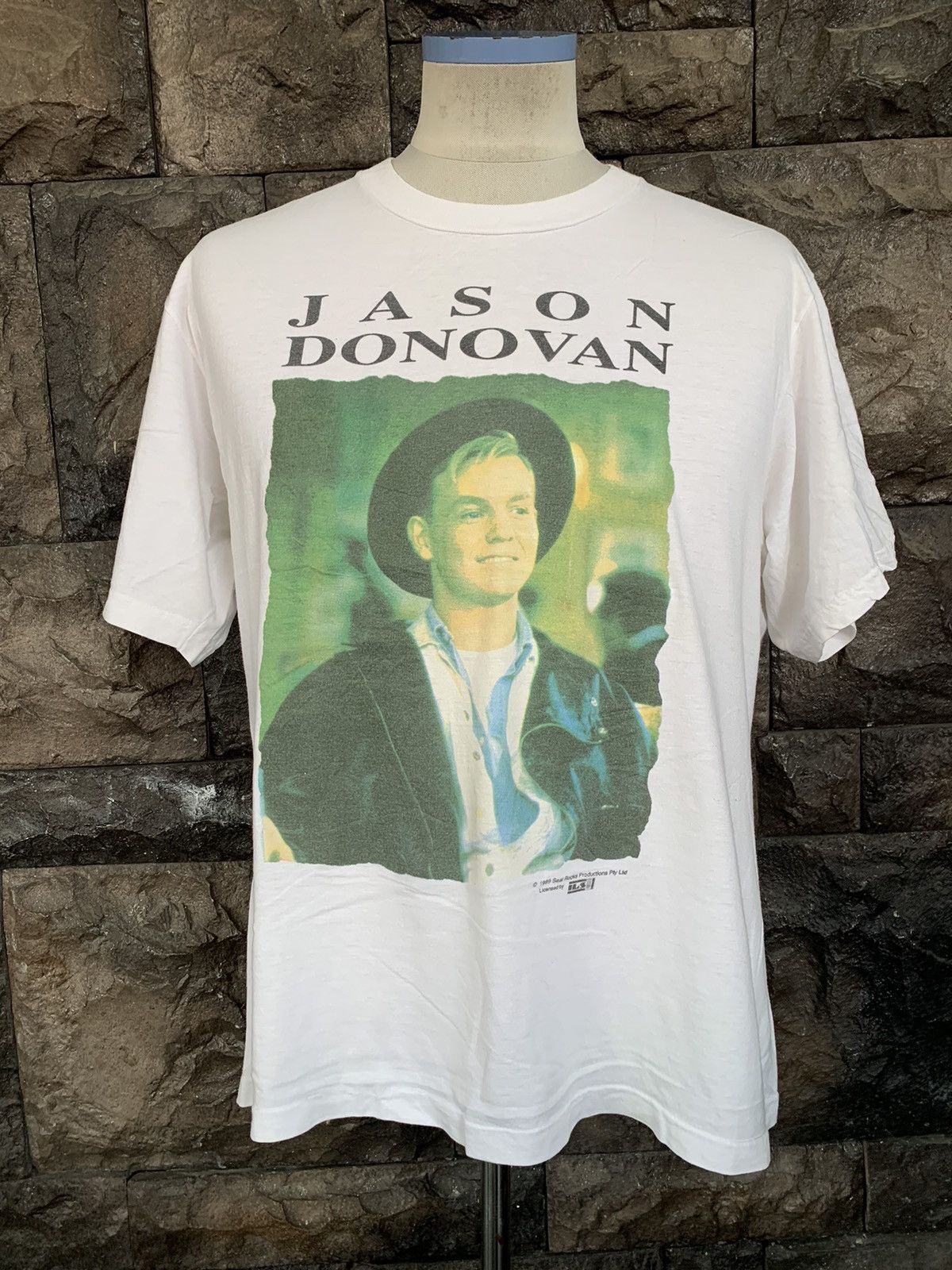 image of Vintage 80's Jason Donovan Australian Actor / Singer T Shirt in White, Men's (Size Medium)