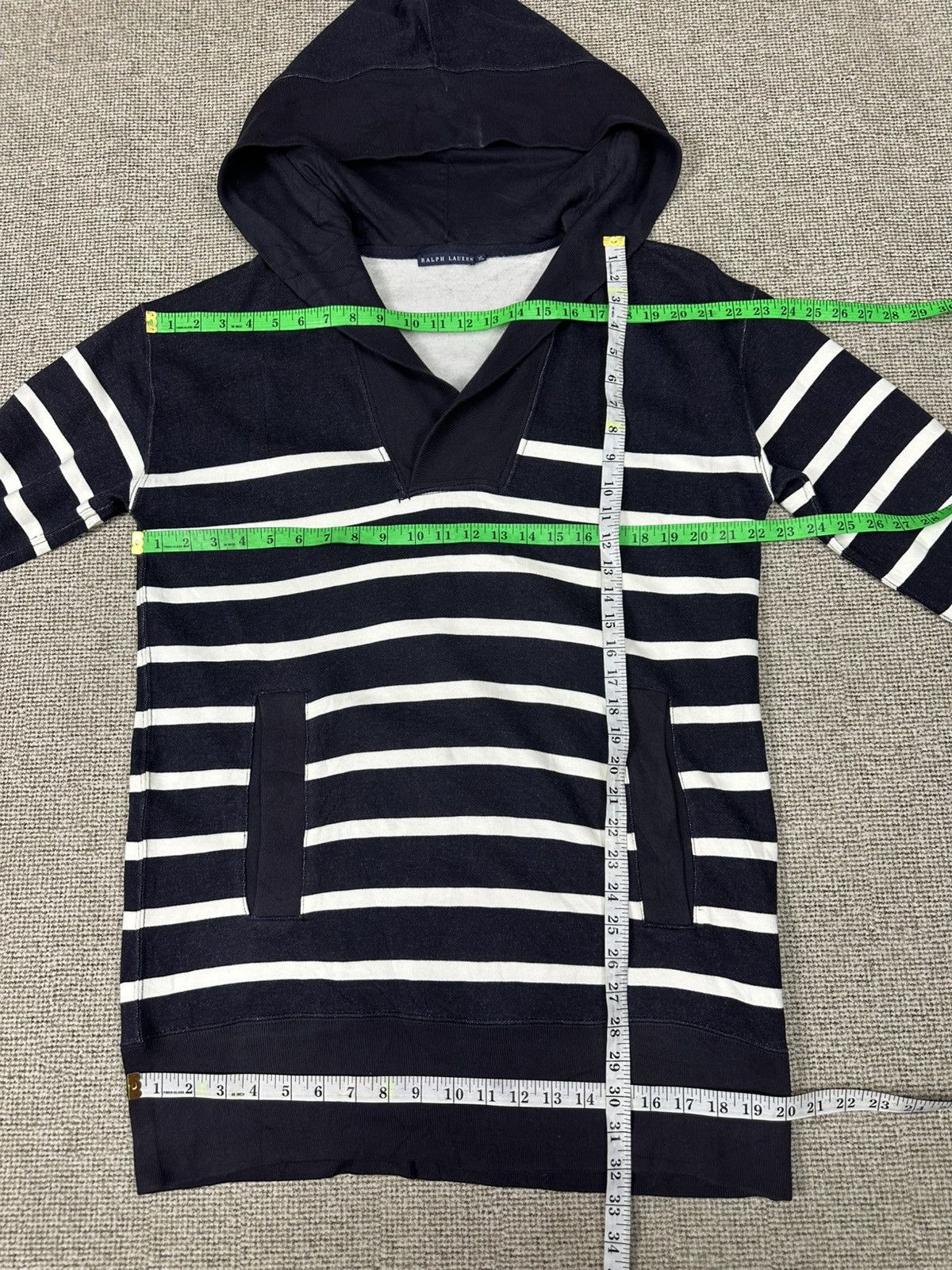 Ralph Lauren Vintage Ralph Lauren Wharf Knit Hoodie in Navy Stripe Z386 Size US XL / EU 56 / 4 - 5 Thumbnail