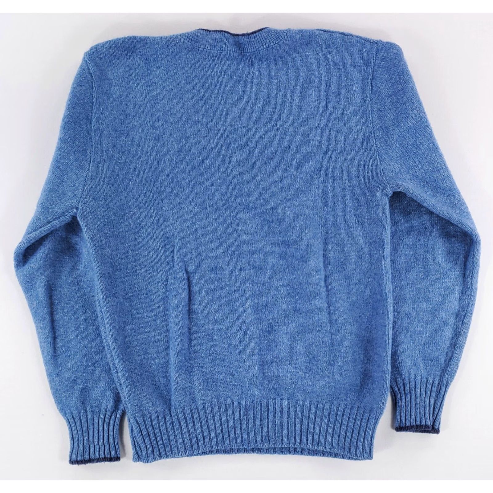 Jantzen VINTAGE Jantzen Sweater Cable-Knit V-Neck Wool Blend Blue Mens L 80s Country Squire Pullover Size US L / EU 52-54 / 3 - 4 Thumbnail