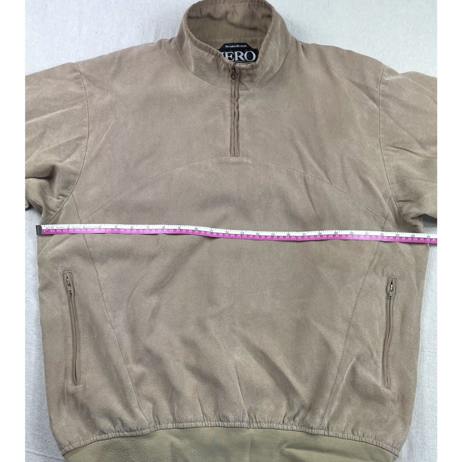 Vintage Zero Restriction Sz Large Golf Jacket Windbreaker Pullover Mens Herringbone Tan Size US L / EU 52-54 / 3 - 5 Thumbnail