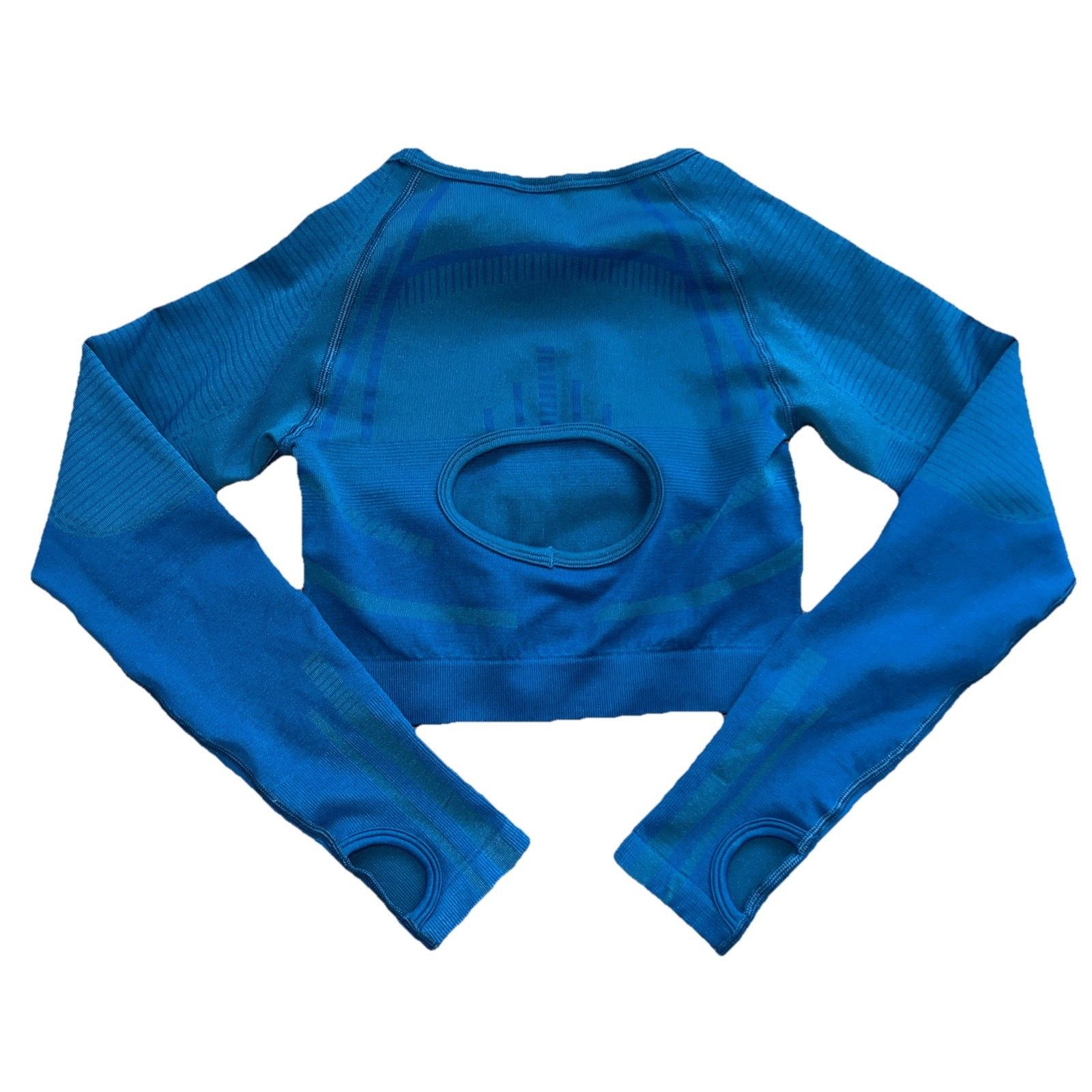 Gymshark Gymshark Flex Long Sleeve Crop Top Y2K Blue X-Small A001415 Size XS / US 0-2 / IT 36-38 - 4 Thumbnail