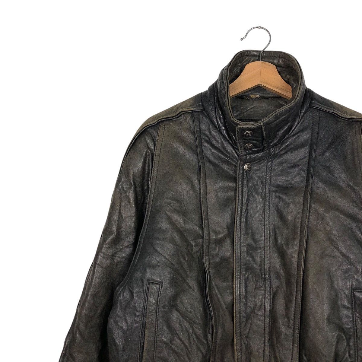 Japanese Brand Robert Comstock Vintage Black Leather Bomber Jacket Size US M / EU 48-50 / 2 - 8 Thumbnail