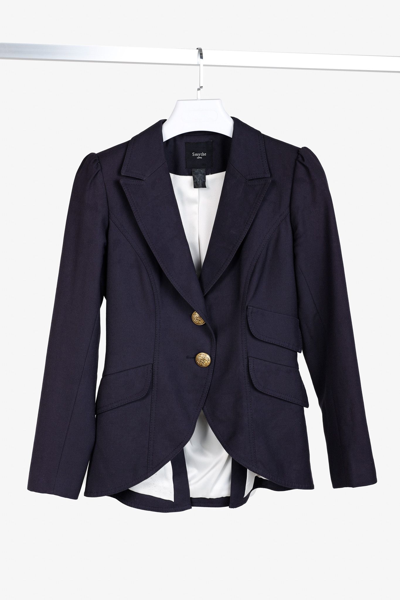 SMYTHE Smythe Navy Wool Twill Equestrian Blazer Size M / US 6-8 / IT 42-44 - 1 Thumbnail