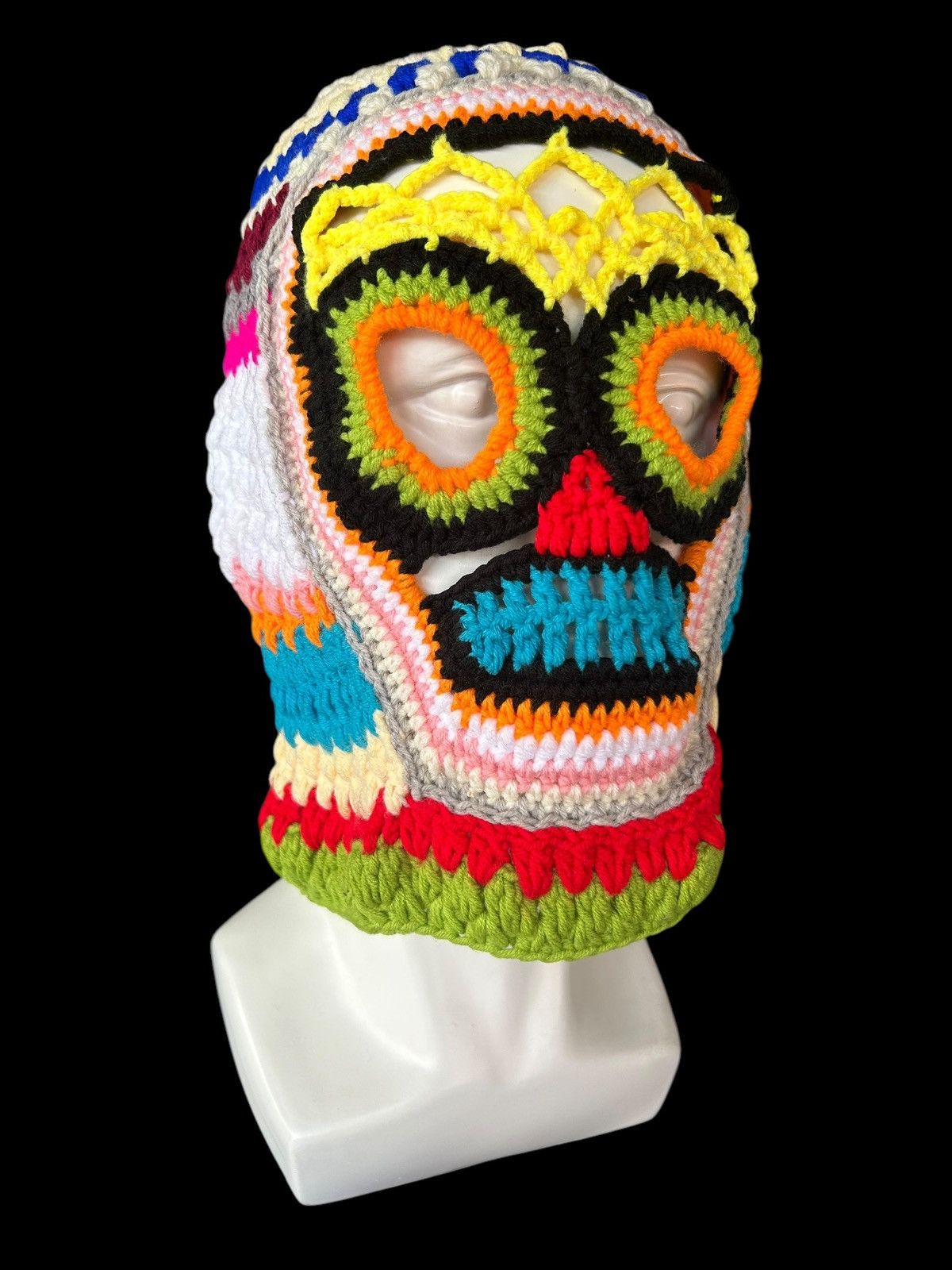 Japanese Brand × Kapital × Vintage Balaclava Masked Crochet Knitted Handmade Rare ☠️☠️ Size ONE SIZE - 3 Thumbnail