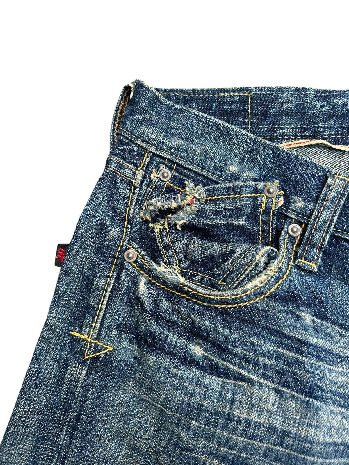 Kapital FLARE VINTAGE SWEET CAMEL SELVEDGE BUCKLE BACK DENIM JEAN Size US 31 - 9 Thumbnail