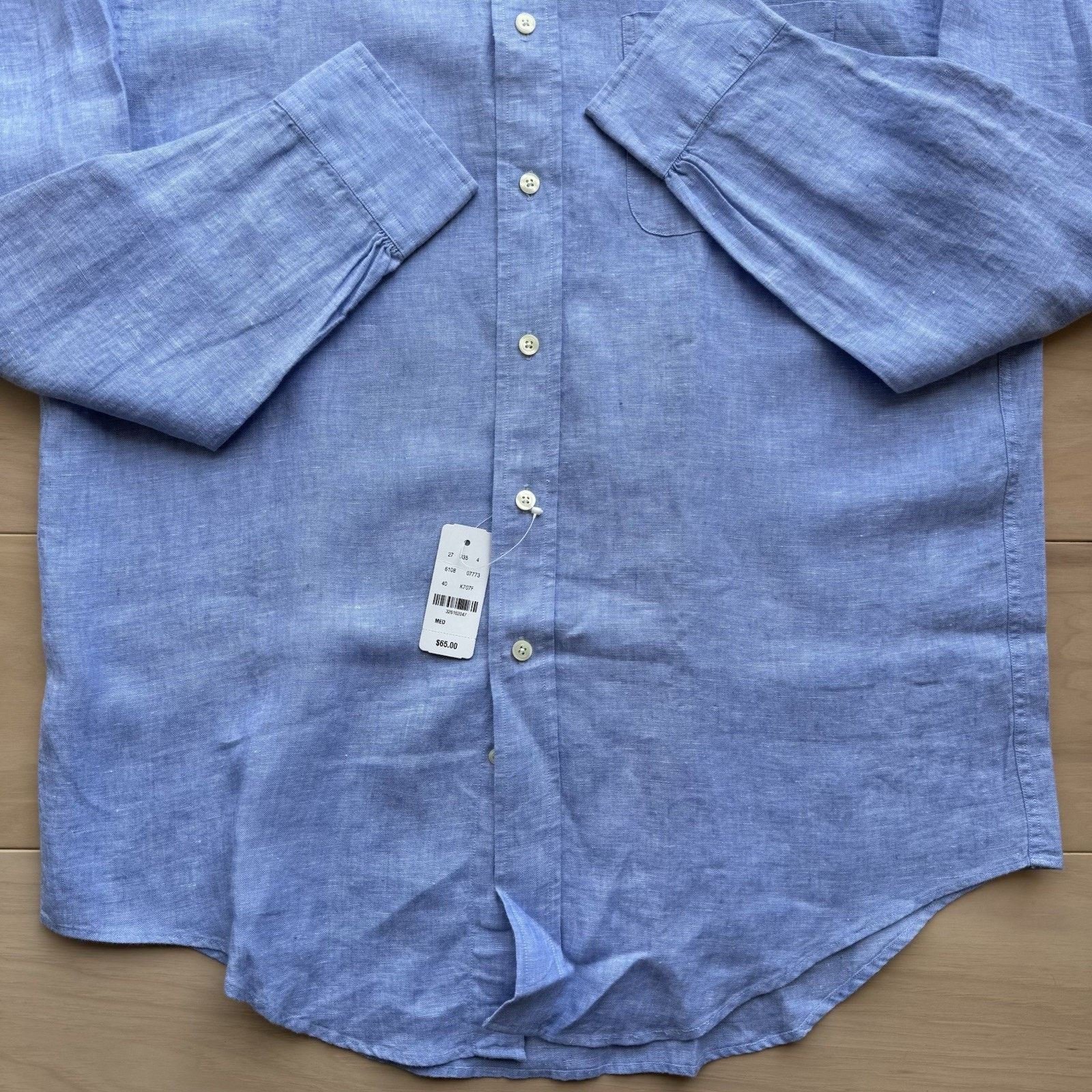 Brooks Brothers Brooks Brothers Linen Shirt Medium Blue Button Up New York Size US M / EU 48-50 / 2 - 5 Thumbnail
