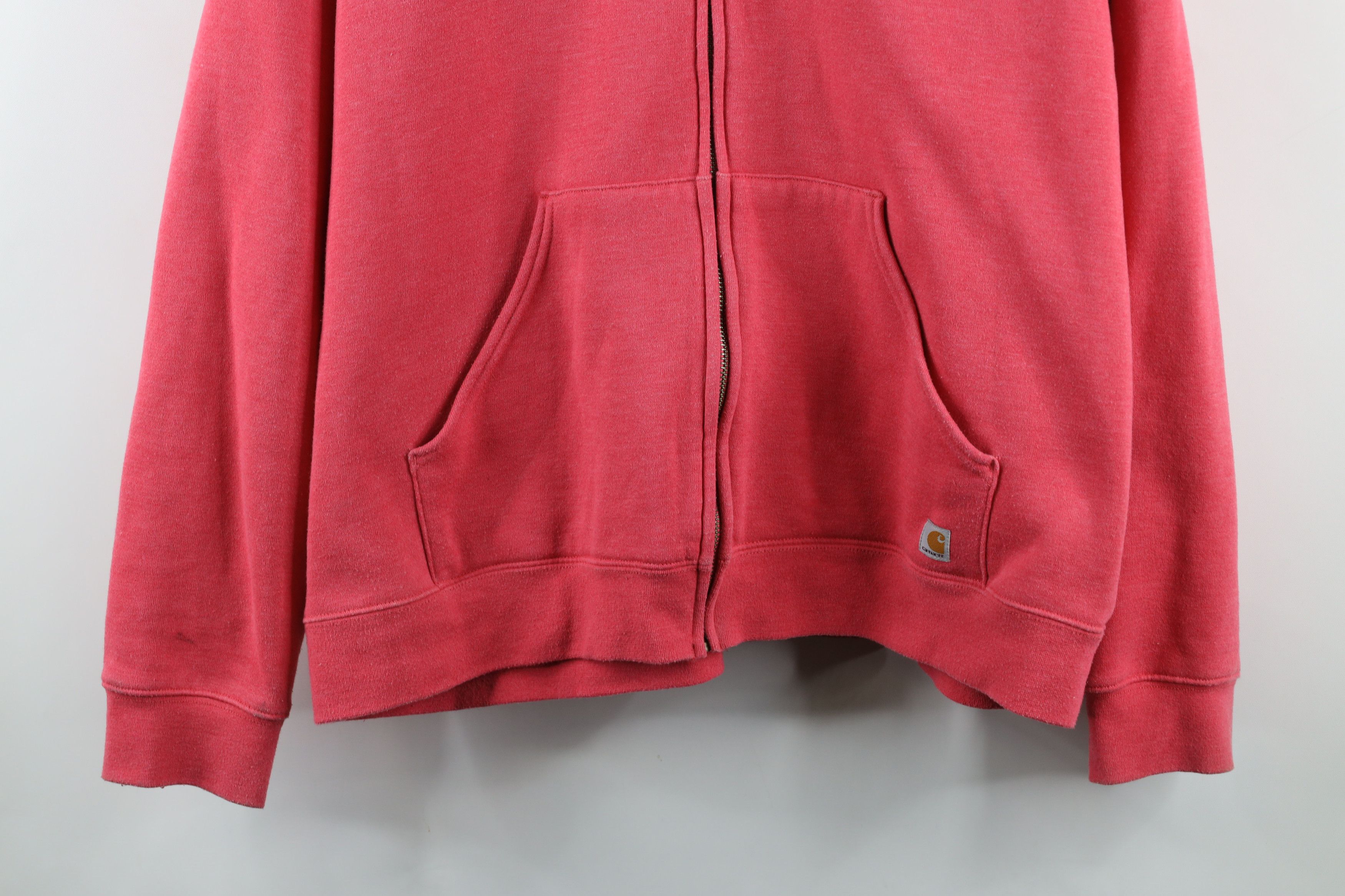 Vintage Vintage 90s Carhartt Out Heavyweight Full Zip Hoodie Pink Size XXL / US 16-18 / IT 52-54 - 3 Thumbnail