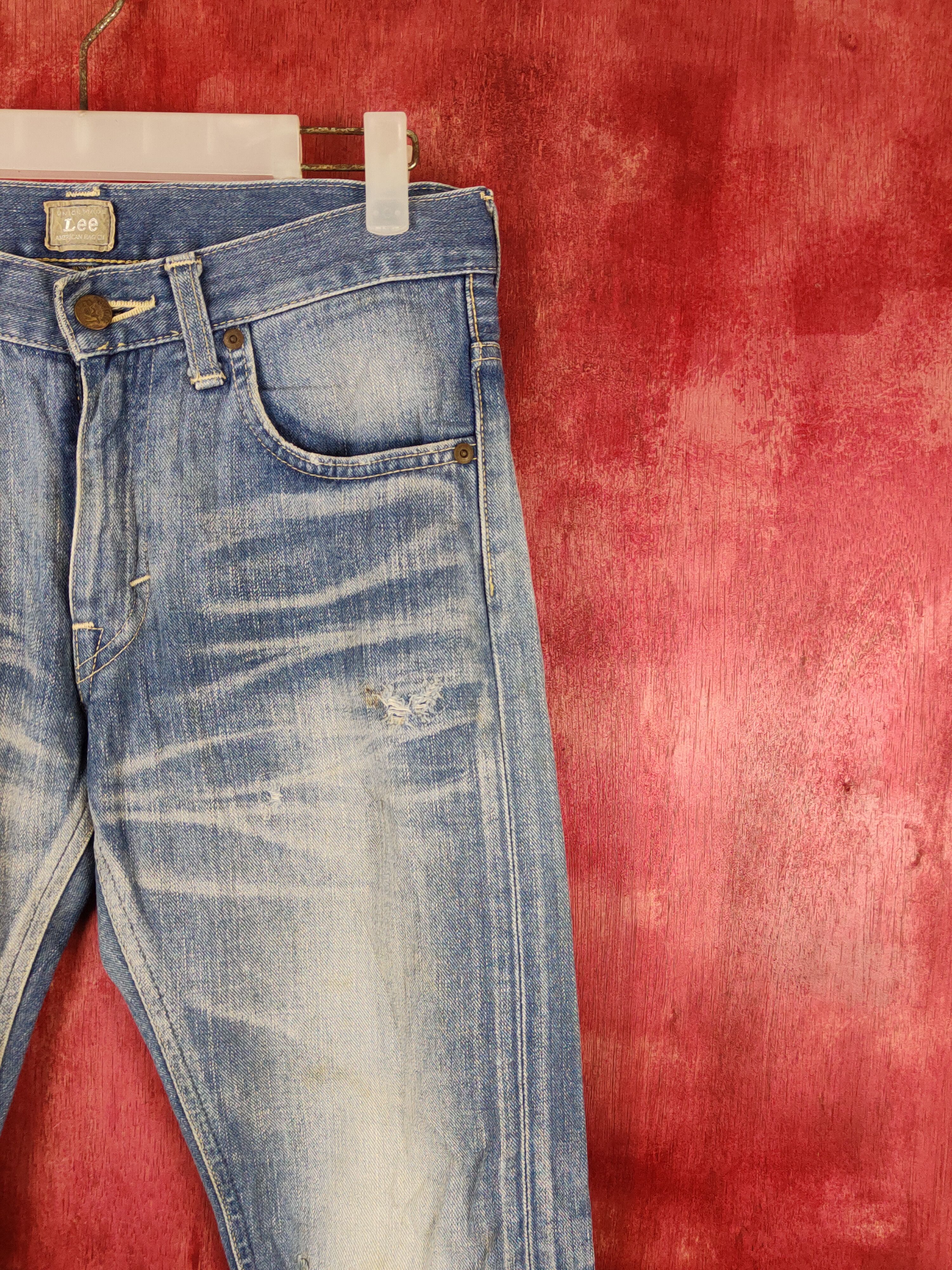 Lee Blue Faded Distressed Ripped Jeans #S1812