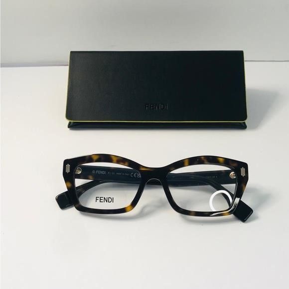 Fendi New- 💯 - Authentic FENDI FE50038I 052 Brown Havana eyeglass Size ONE SIZE - 2 Thumbnail