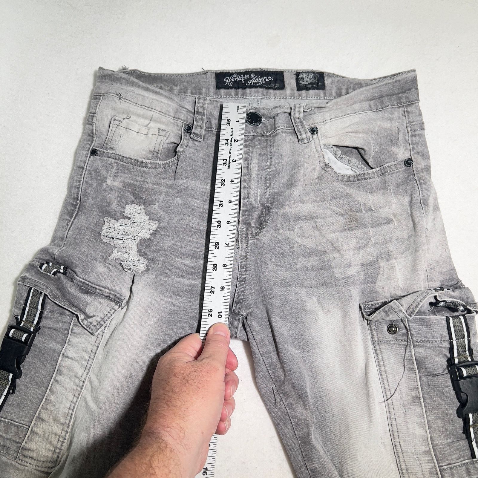 Other Heritage America 1776 Denim Jeans Men's 32w x 32L Grey Cargo Size US 32 / EU 48 - 13 Thumbnail