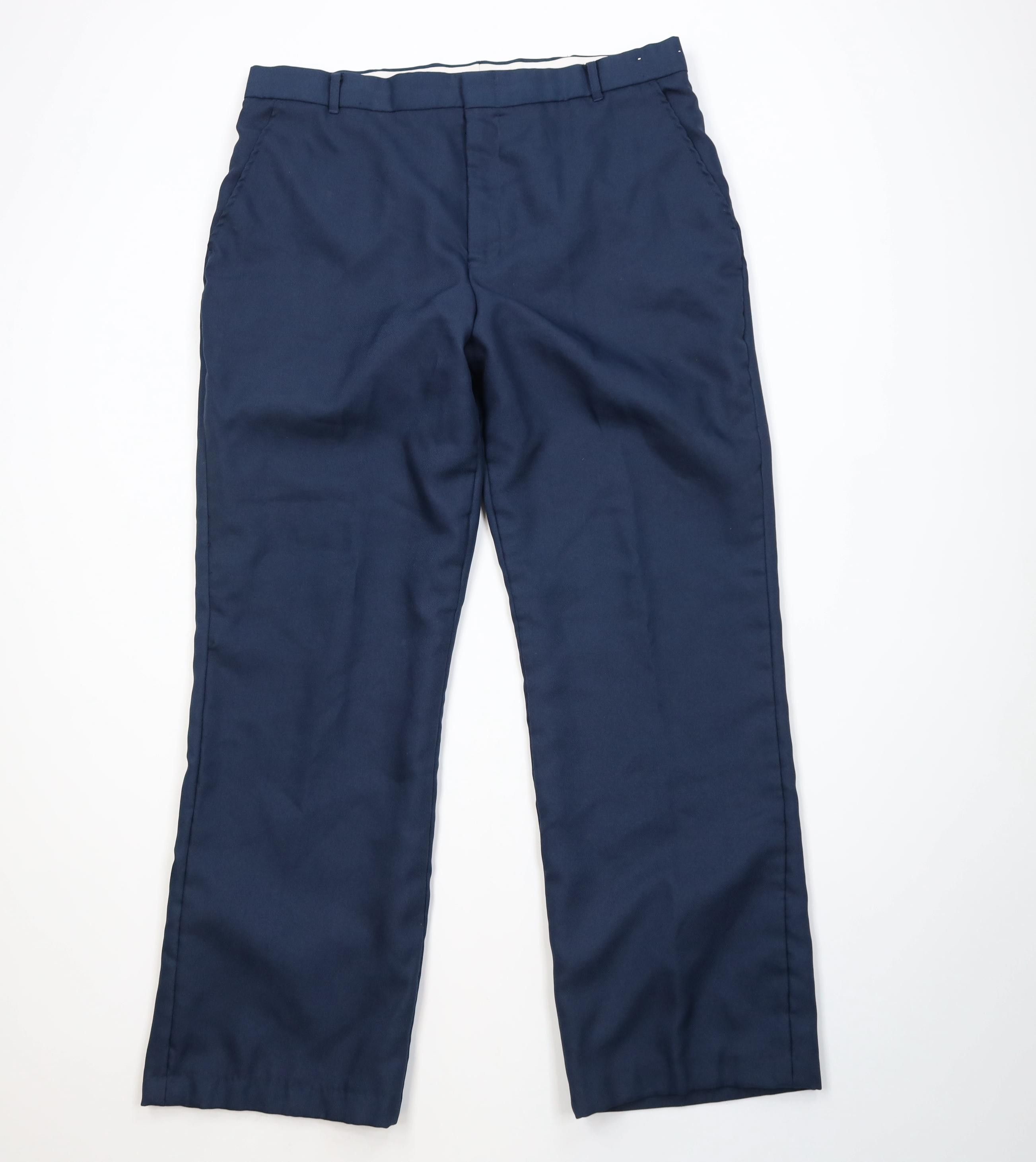 Vintage Vintage 70s Streetwear Lined Knit Wide Leg Chino Pants Blue Size US 36 / EU 52 - 2 Thumbnail
