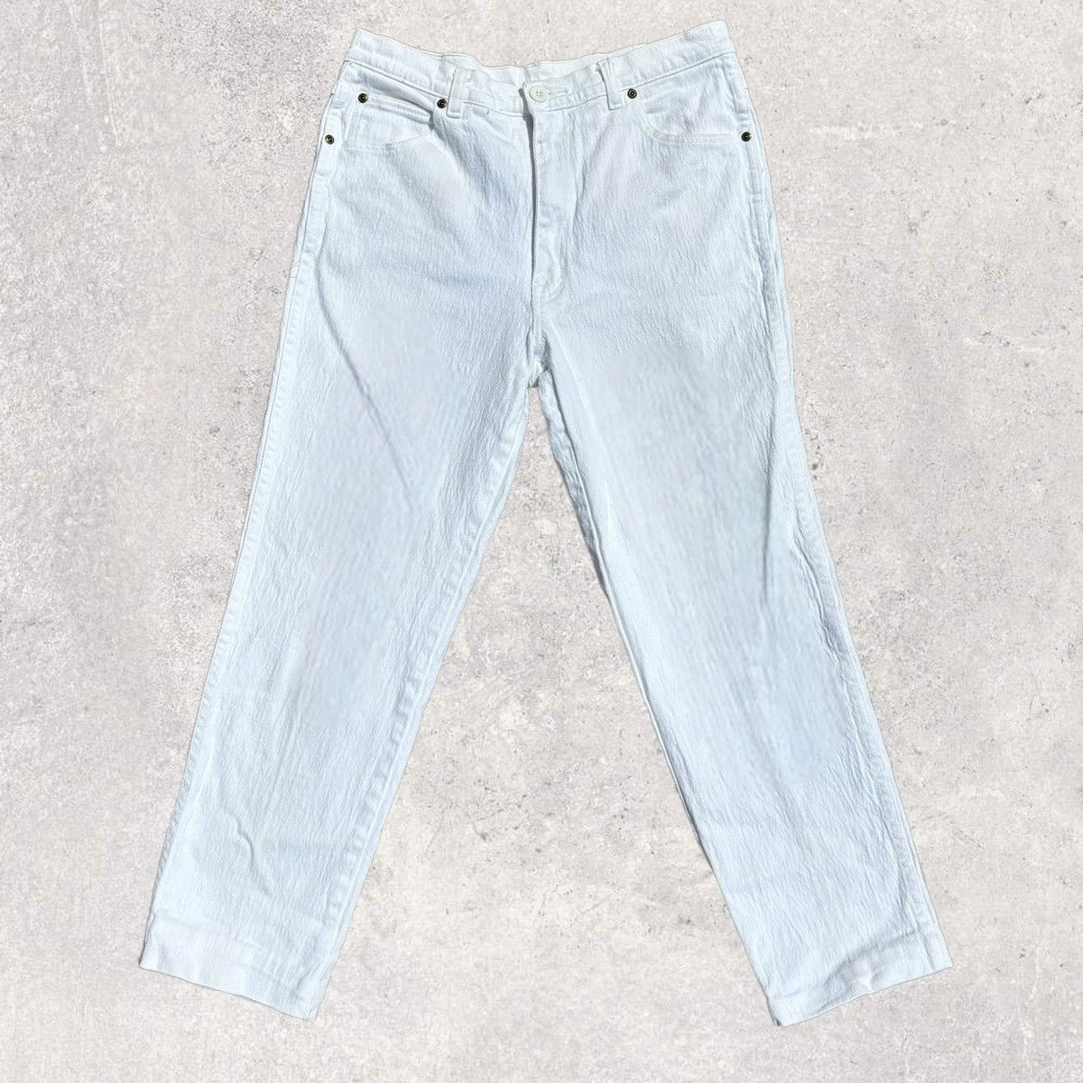 Vintage Vintage White High Waisted Jeans Size 30" / US 8 / IT 44 - 3 Thumbnail