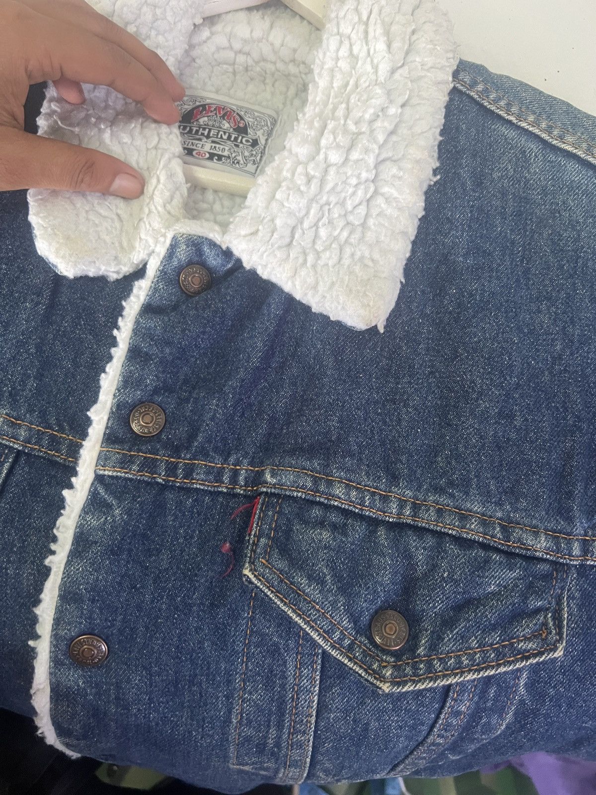 Levi's × Levi's Vintage Clothing Vintage levis Denim Sherpa Jacket Size US M / EU 48-50 / 2 - 5 Thumbnail