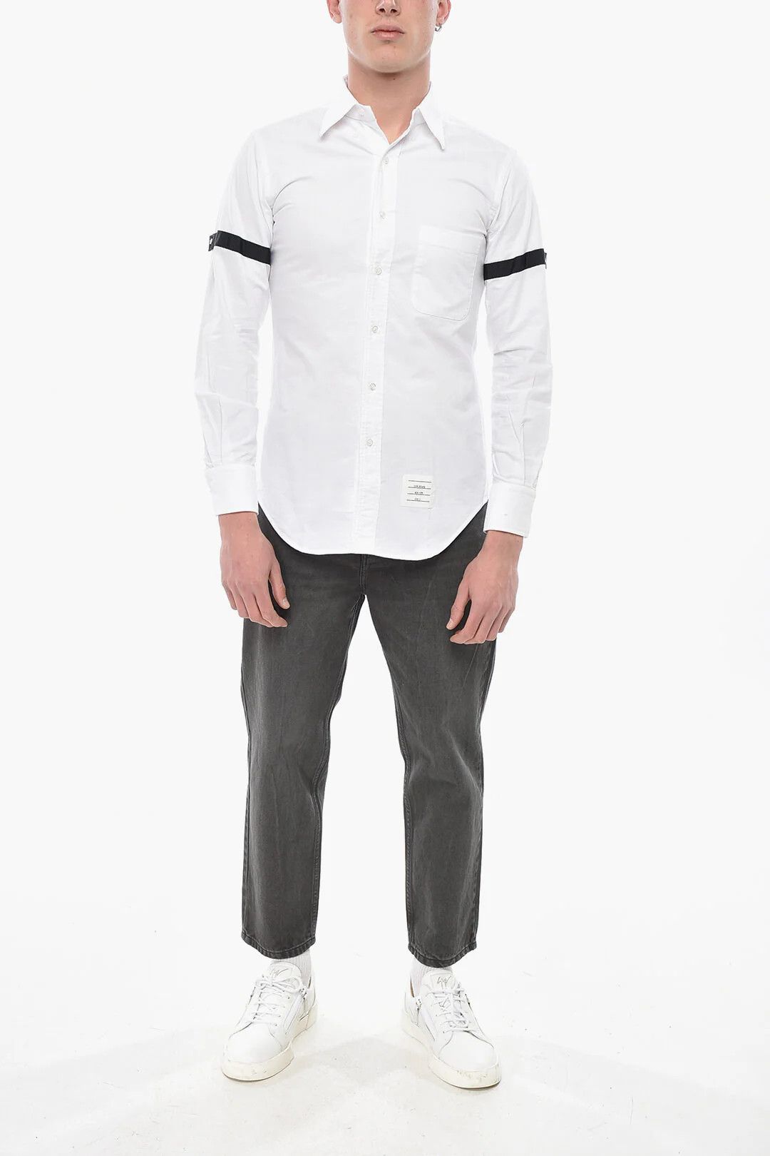 Thom Browne og1mm0426 Solid-Colored Button-Down Shirt in White Size US M / EU 48-50 / 2 - 4 Thumbnail