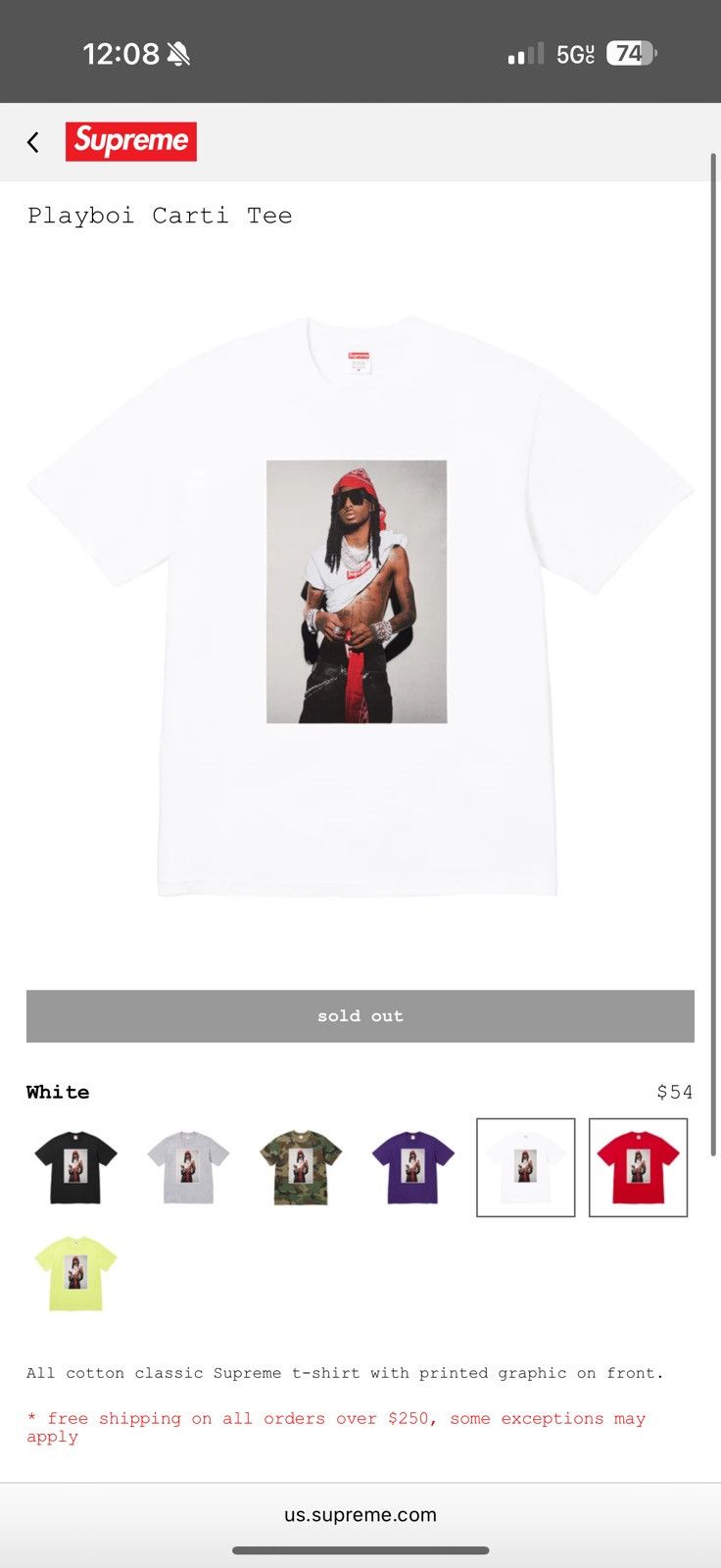 Supreme supreme playboi carti tee size small ORDER CONFIRMED Size US S / EU 44-46 / 1 - 2 Thumbnail