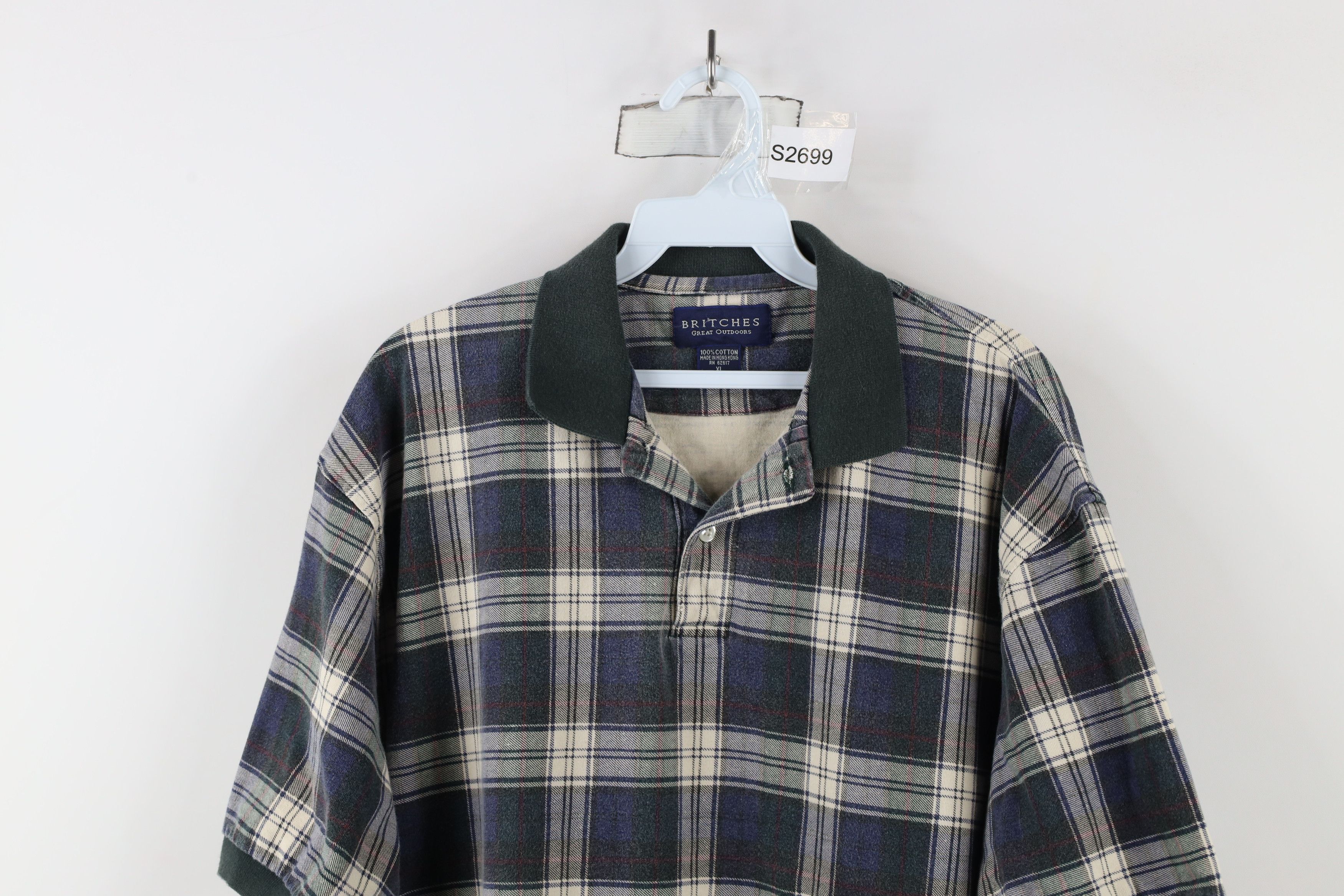Vintage Vintage 90s Streetwear Plaid Collared Polo Shirt Cotton Size US XL / EU 56 / 4 - 2 Thumbnail