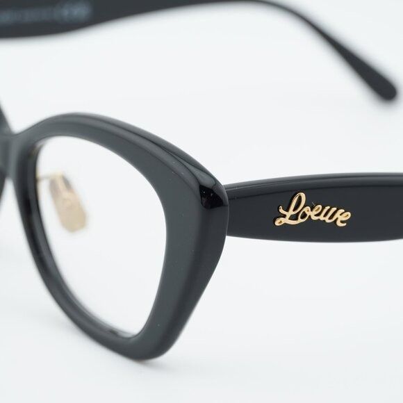 Loewe Loewe LW50067F 001 Eyeglasses Shiny Black 52mm Cat Eye Frame Size ONE SIZE - 8 Thumbnail