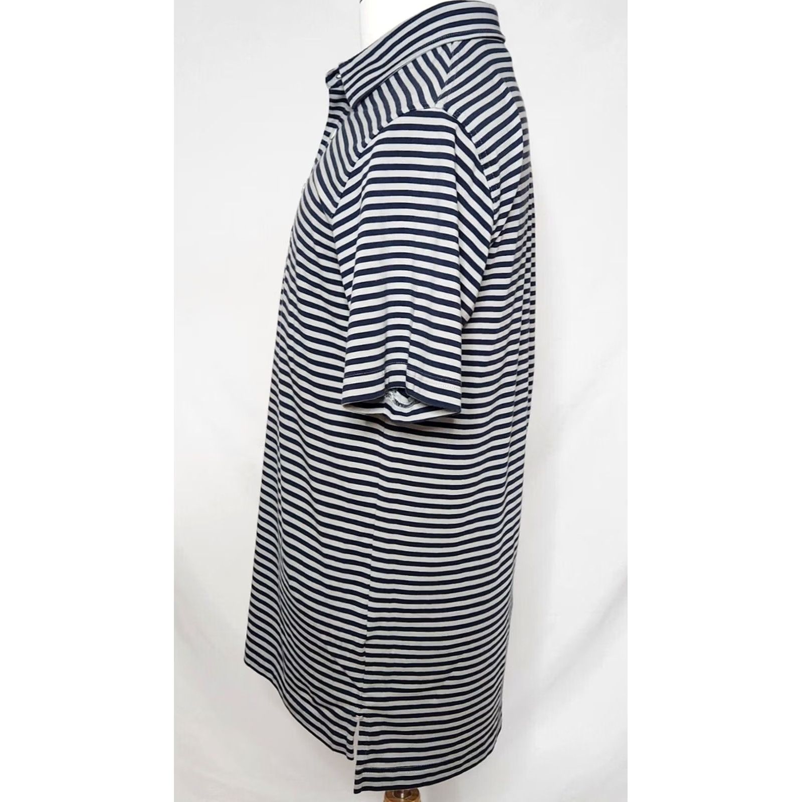 Vintage Dunning Golf Polo Shirt Short Sleeve Striped Blue Gray Cotton Blend M Mens Size US M / EU 48-50 / 2 - 2 Thumbnail