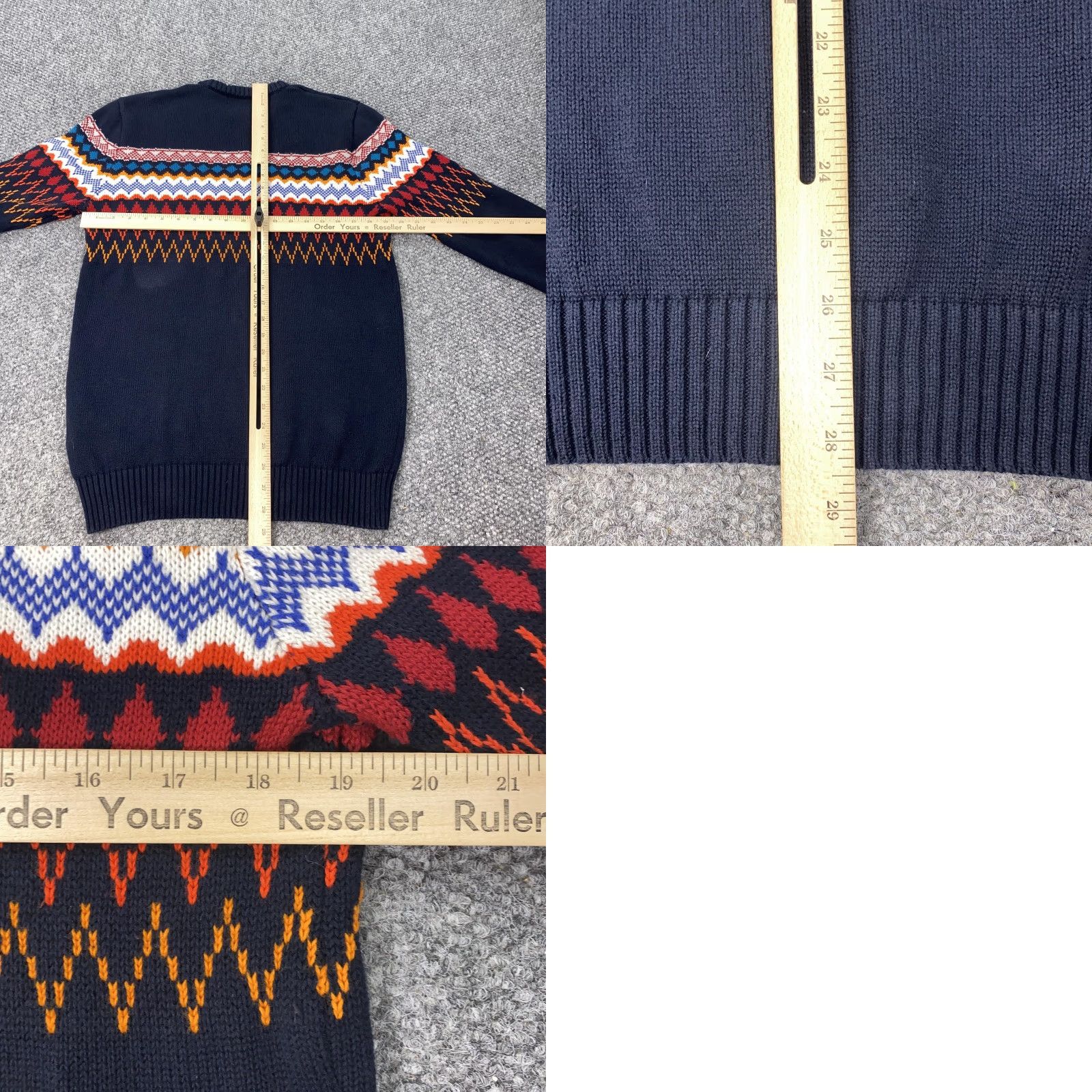 Nautica NAUTICA Sweater Mens Large Blue Fair Isle Crewneck Pullover Knit Cotton Preppy Size US L / EU 52-54 / 3 - 8 Thumbnail