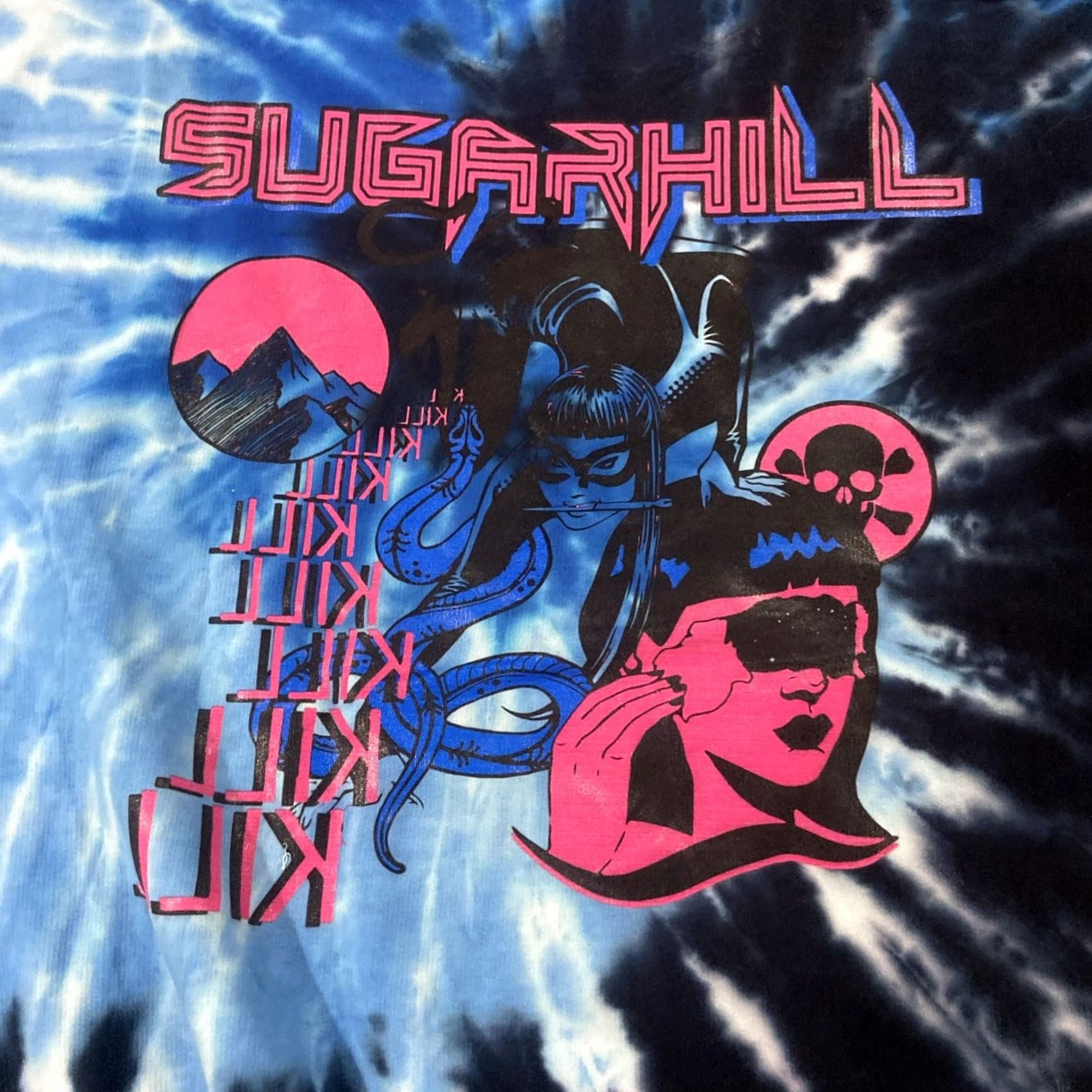 Vintage VINTAGE? Sugarhill Men’s XL Blue Tie dye Dreams Hoodie Sweatshirt Men Pullover Hooded Graphic Print Pockets Cotton Size US XL / EU 56 / 4 - 8 Thumbnail