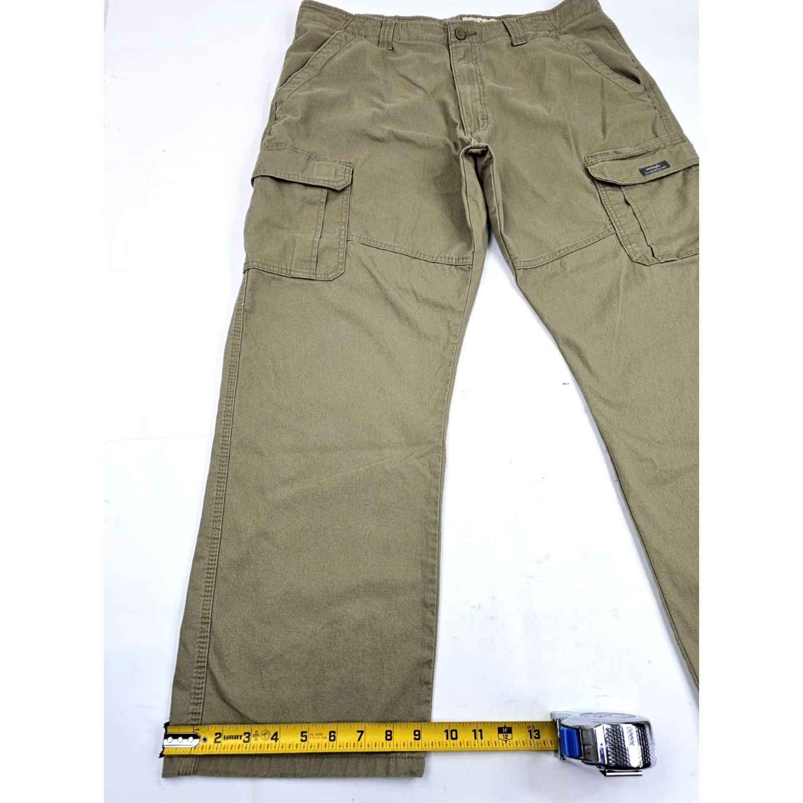 Wrangler Wrangler Relaxed Fit Cargo Stretch Workwear Cotton Pants – Men 38x32 Beige, 38x29 Fit, Cargo Pocket, Straight Leg, Cotton Spandex, Work Pants Size US 38 / EU 54 - 2 Thumbnail