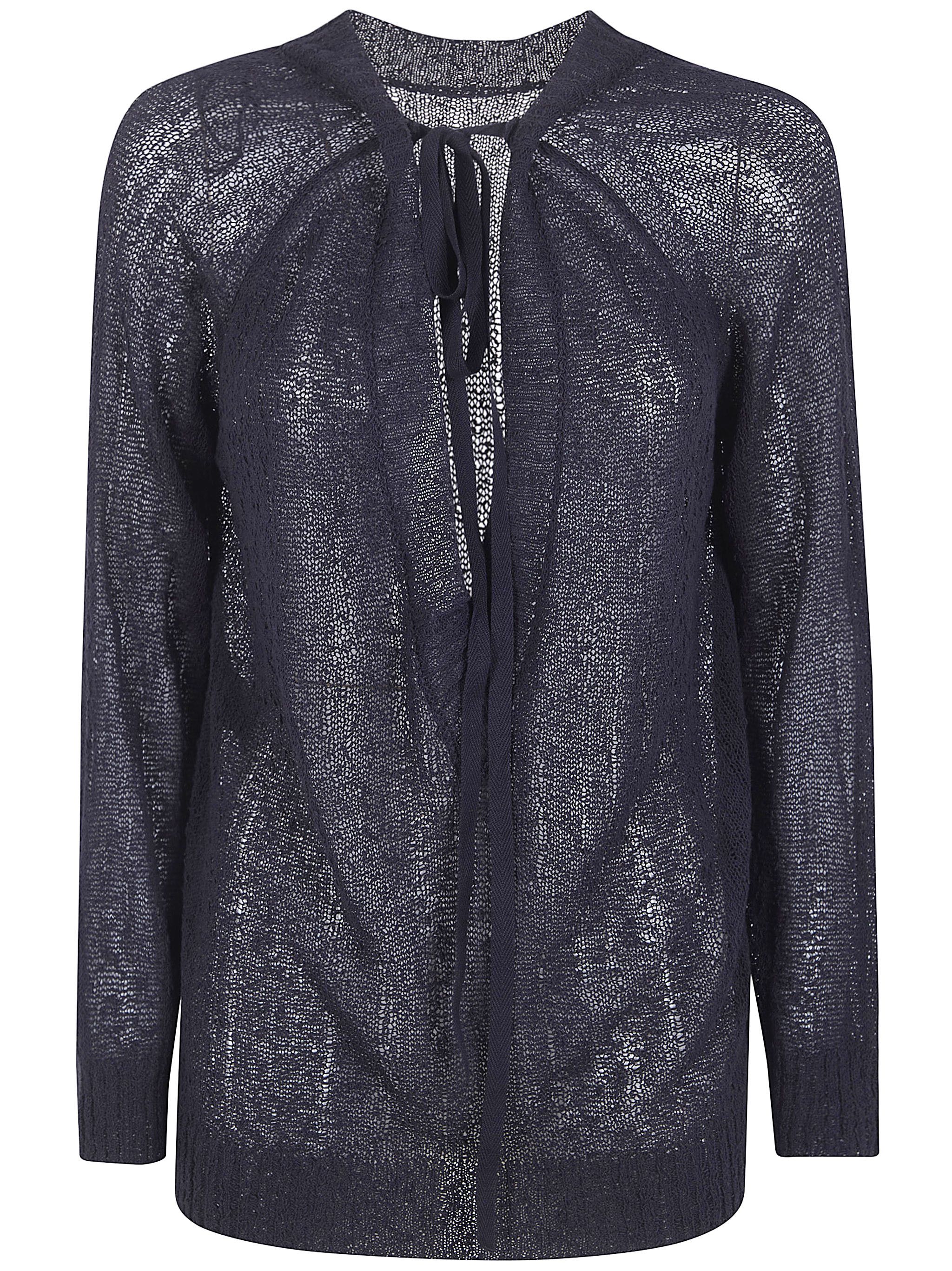 Ann Demeulemeester "NIES" COMFORT SWEATER WITH DEEP V-NECK ON BACK Size S / US 4 / IT 40 - 1 Thumbnail