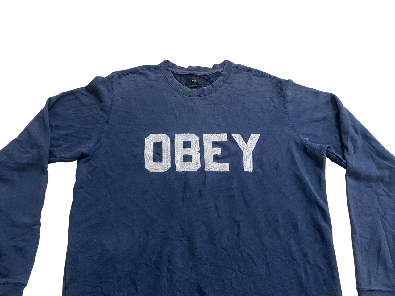 Obey Distressed Sun Faded Obey Crewneck Spell Out Size US L / EU 52-54 / 3 - 4 Thumbnail