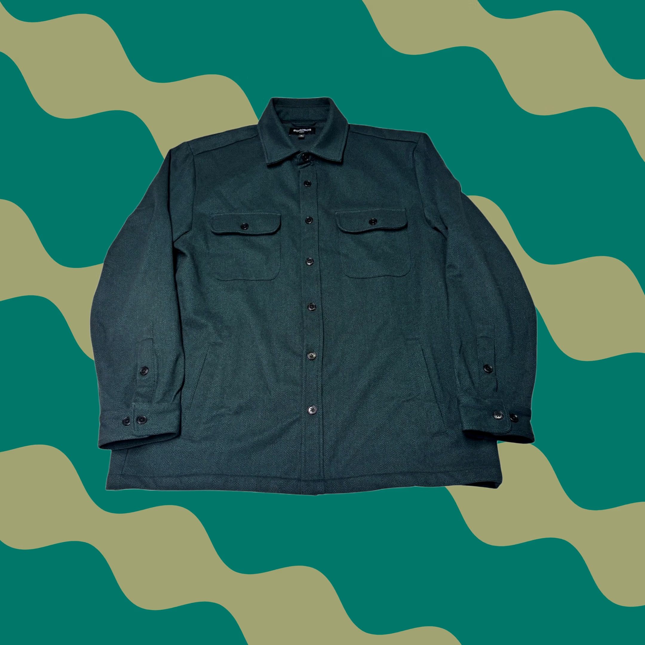Bonobos Bonobos Stretch Supersoft Fleece Shacket Forest Green Mens XL BSH10809N Size US XL / EU 56 / 4 - 1 Thumbnail