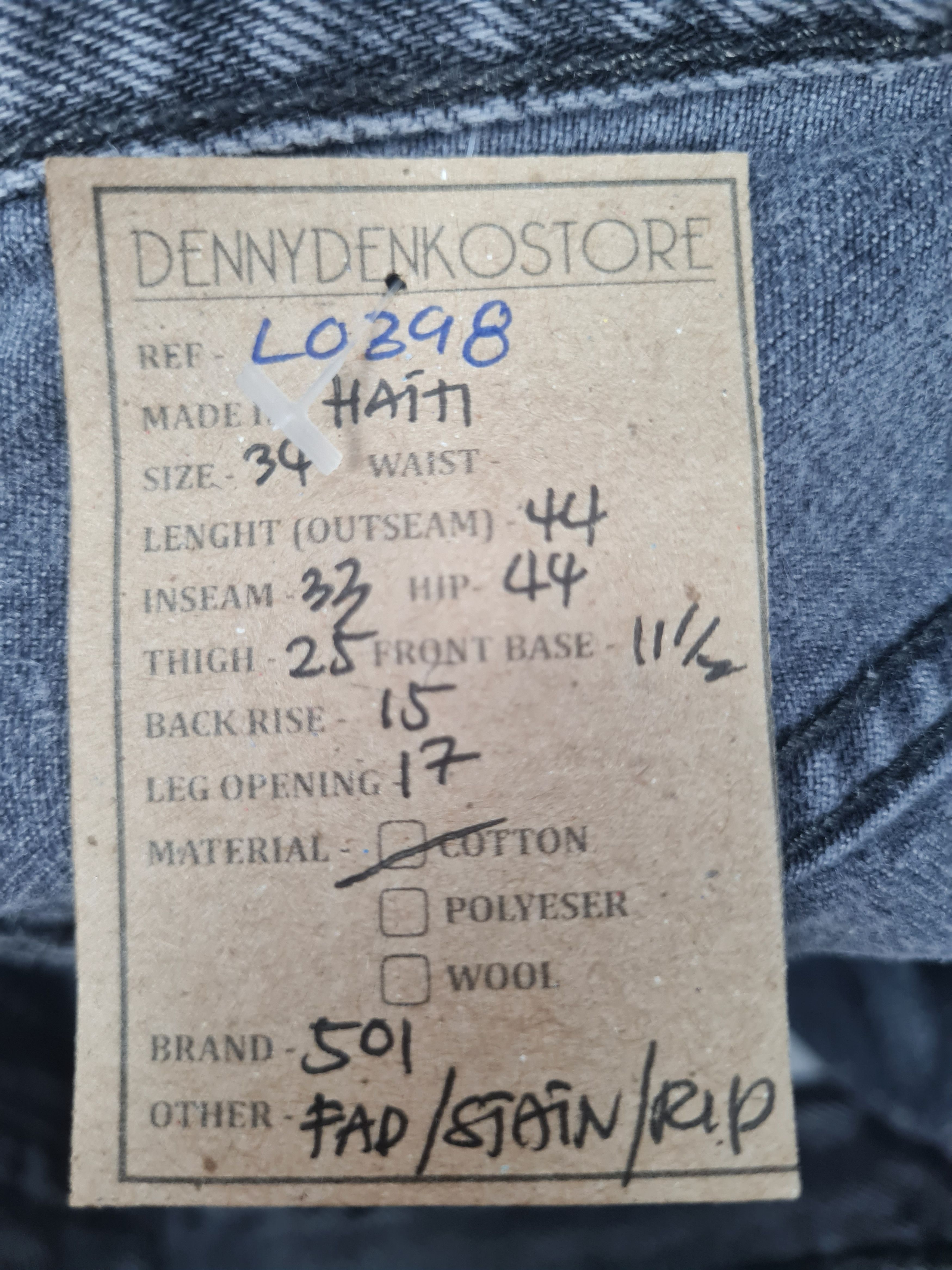 Levi's Vtg LEVIS 501 Black Sun Faded Ripped Jeans L0398 Size 34X33 Size US 34 / EU 50 - 15 Thumbnail