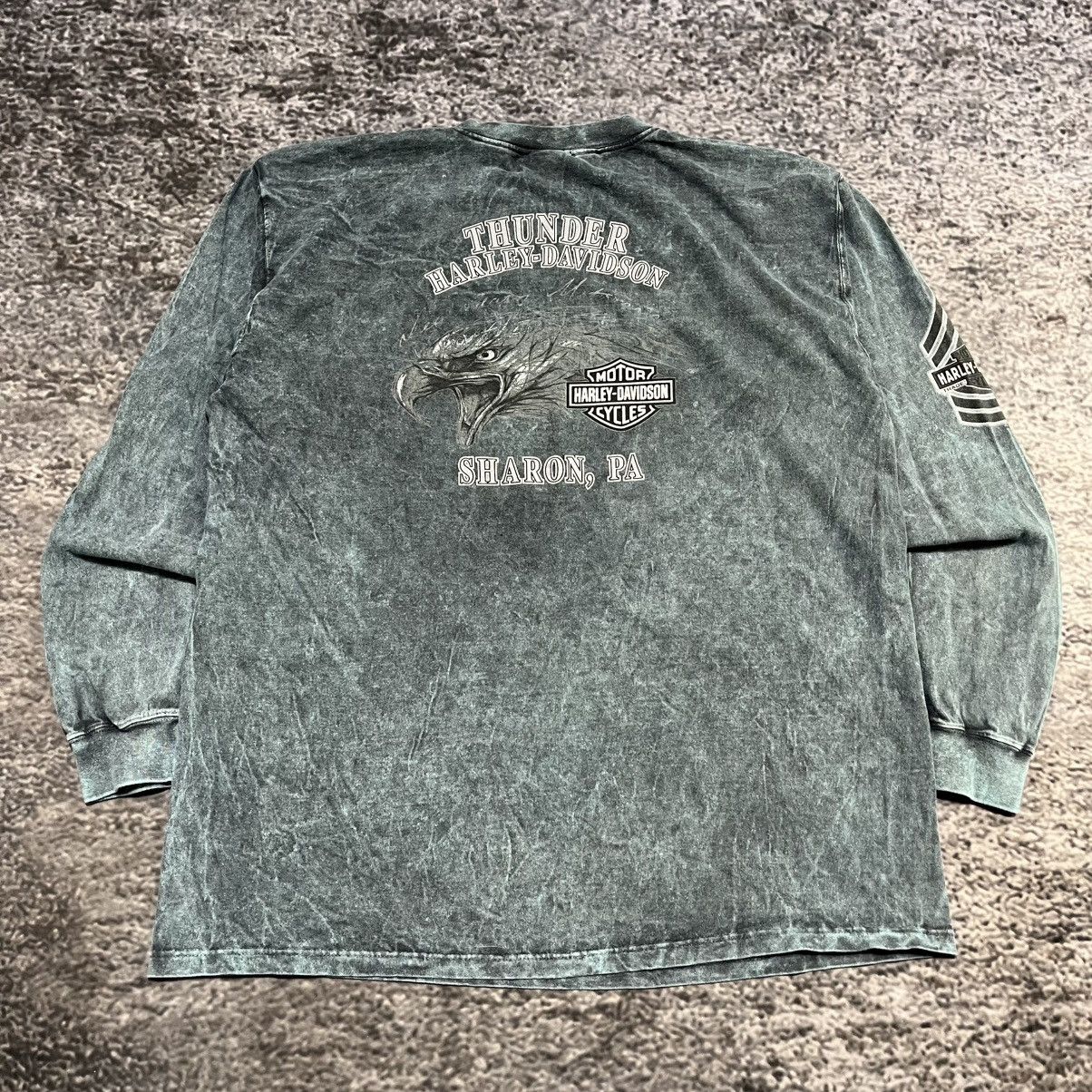 Harley Davidson Vintage Harley Davidson Biker Eagle Grunge Longsleeve Shirt Size US L / EU 52-54 / 3 - 6 Thumbnail