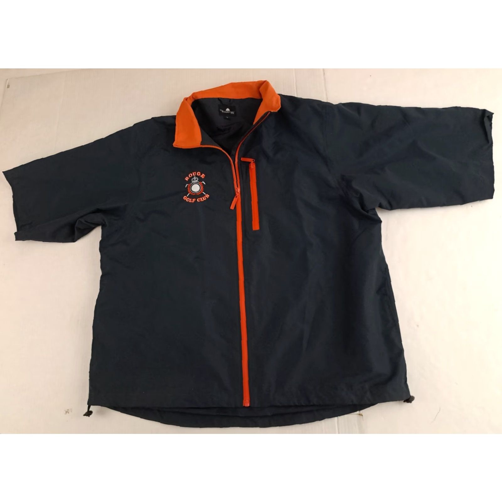 Vintage VINTAGE Rouge Golf Course Detroit Full Zip 3/4 Sleeve Windbreaker Jacket Large Unisex Adults Black Orange Golf Windbreaker 30in Long Size US L / EU 52-54 / 3 - 2 Thumbnail